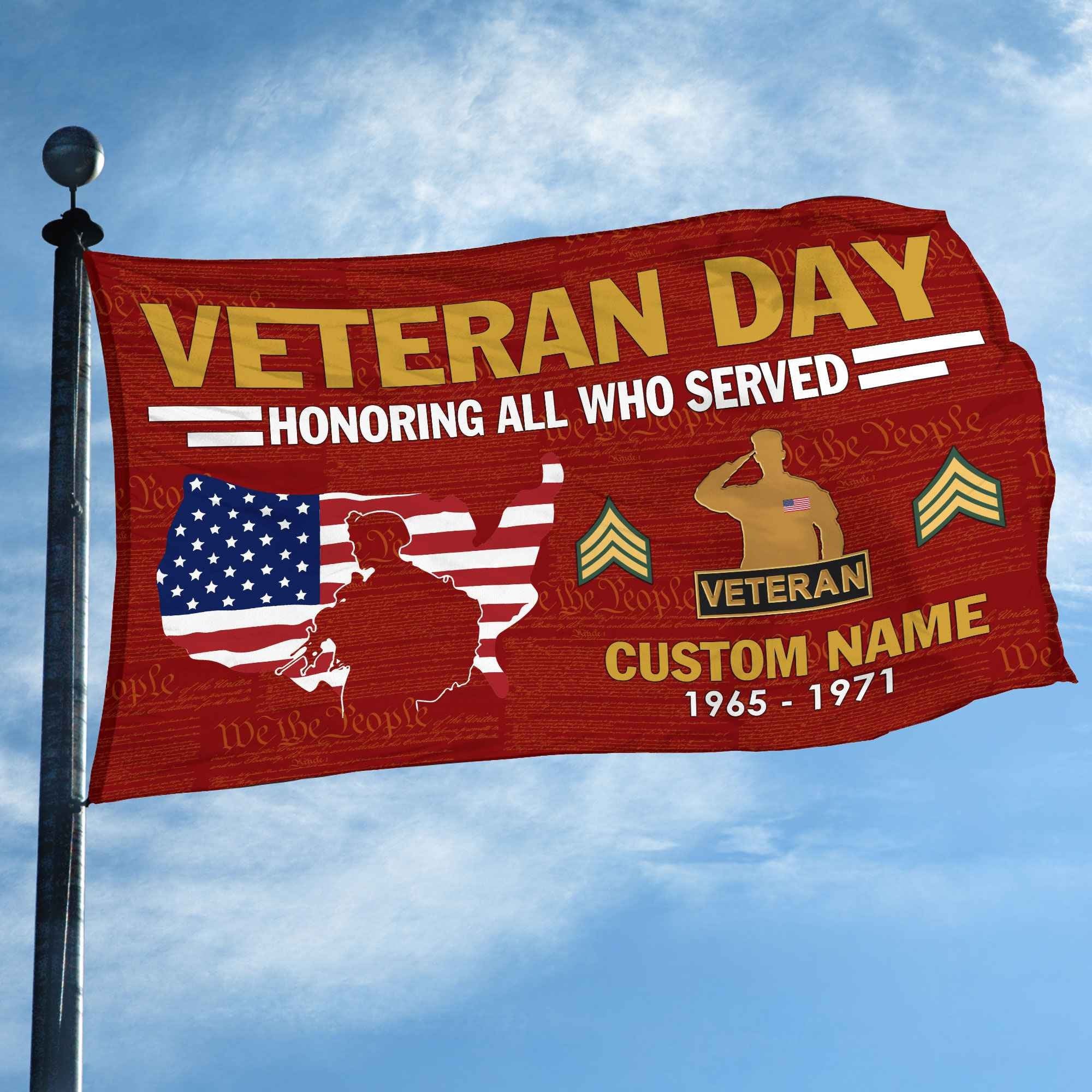 Premium Custom US Veteran Grommet Flag VPVC105607, Gifts For US Veteran, Gifts For Dad, For Husband, Best Gifts On Father's Day, Armed Forces Day, Independence Day, Veterans Day.