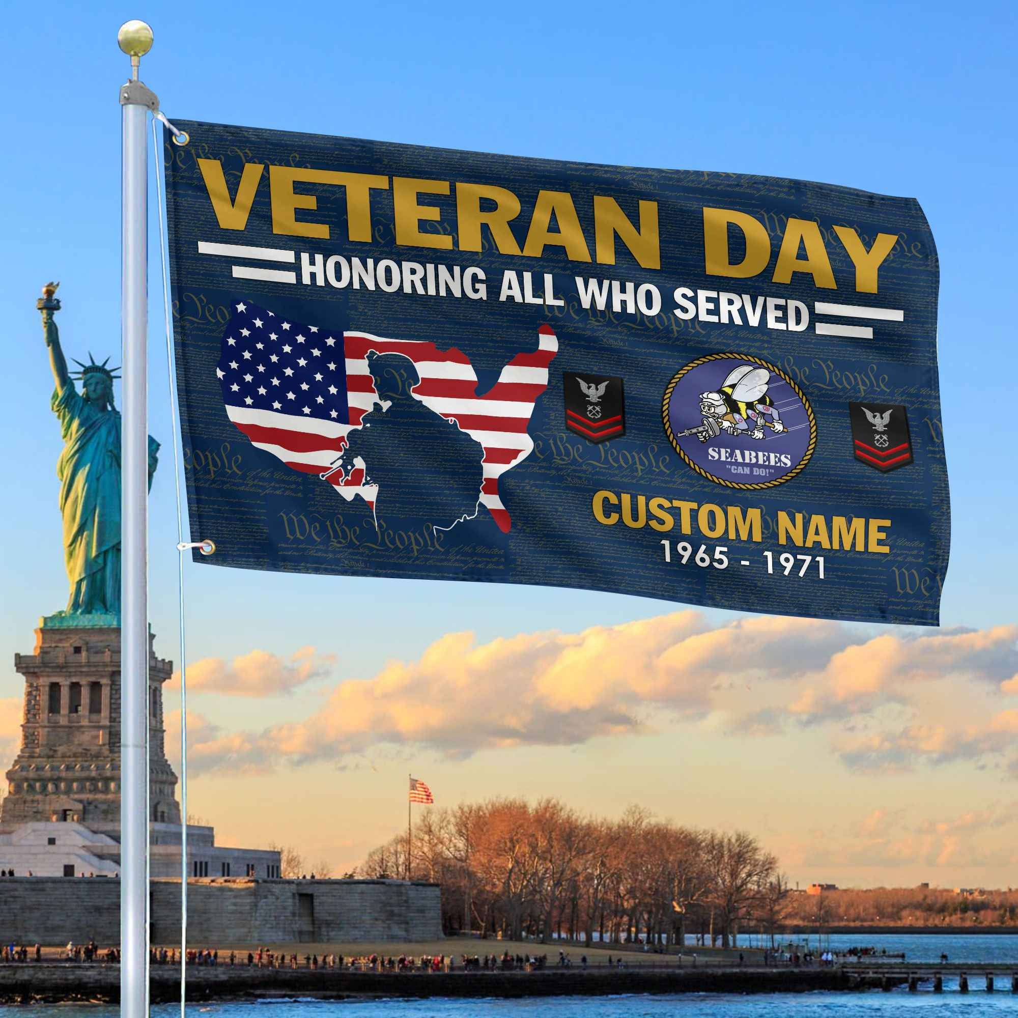 Premium Custom US Seabees Grommet Flag VPVC105609, Gifts For Seabees Veteran, Gifts For Dad, For Husband, Best Gifts On Father's Day, Armed Forces Day, Independence Day, Veterans Day.