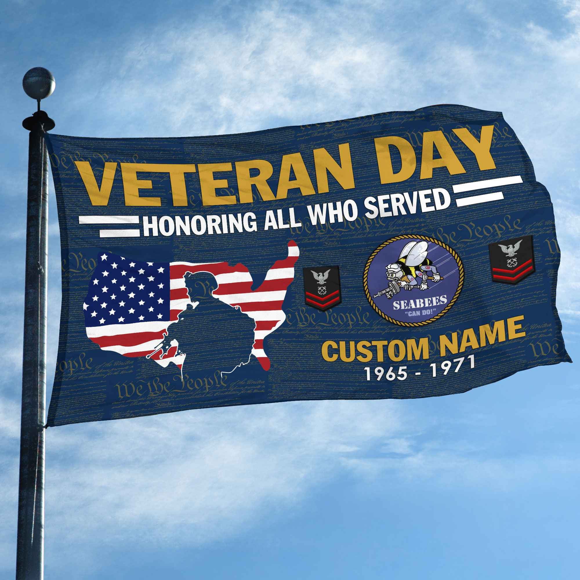 Premium Custom US Seabees Grommet Flag VPVC105609, Gifts For Seabees Veteran, Gifts For Dad, For Husband, Best Gifts On Father's Day, Armed Forces Day, Independence Day, Veterans Day.