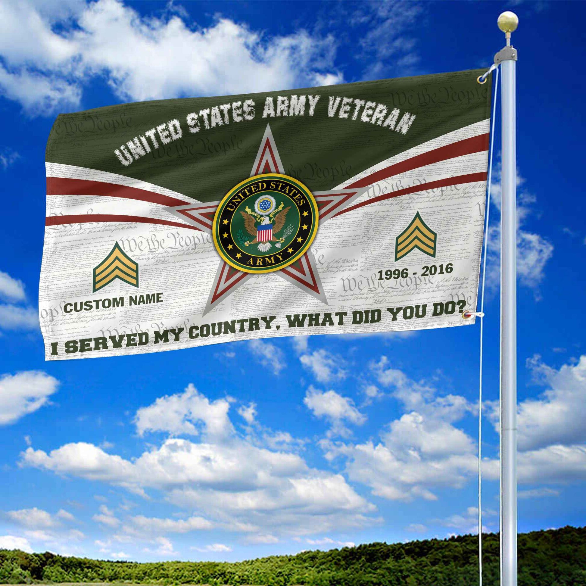 Premium Custom US Army Grommet Flag VPVC105801, Gifts For Army Veteran, Best Gifts On Father's Day, Armed Forces Day, Independence Day, Veterans Day.