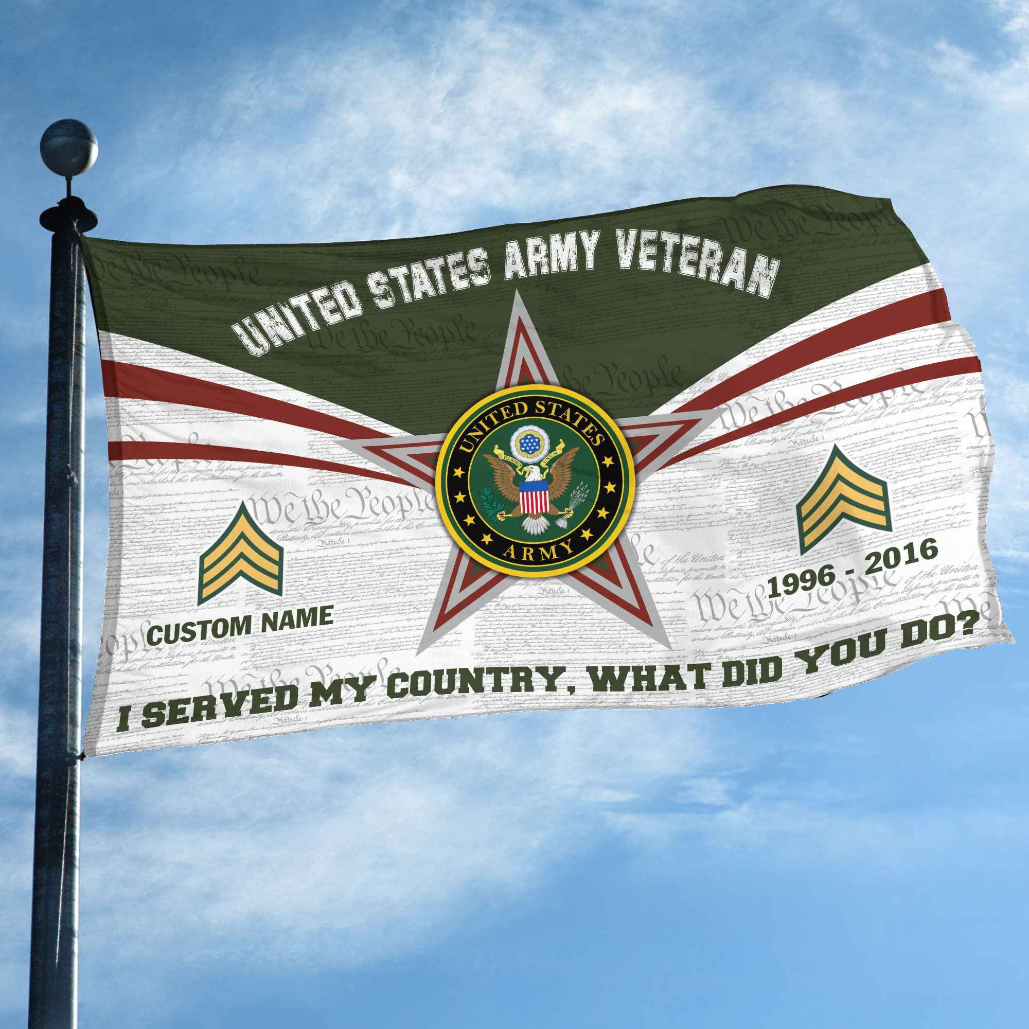 Premium Custom US Army Grommet Flag VPVC105801, Gifts For Army Veteran, Best Gifts On Father's Day, Armed Forces Day, Independence Day, Veterans Day.