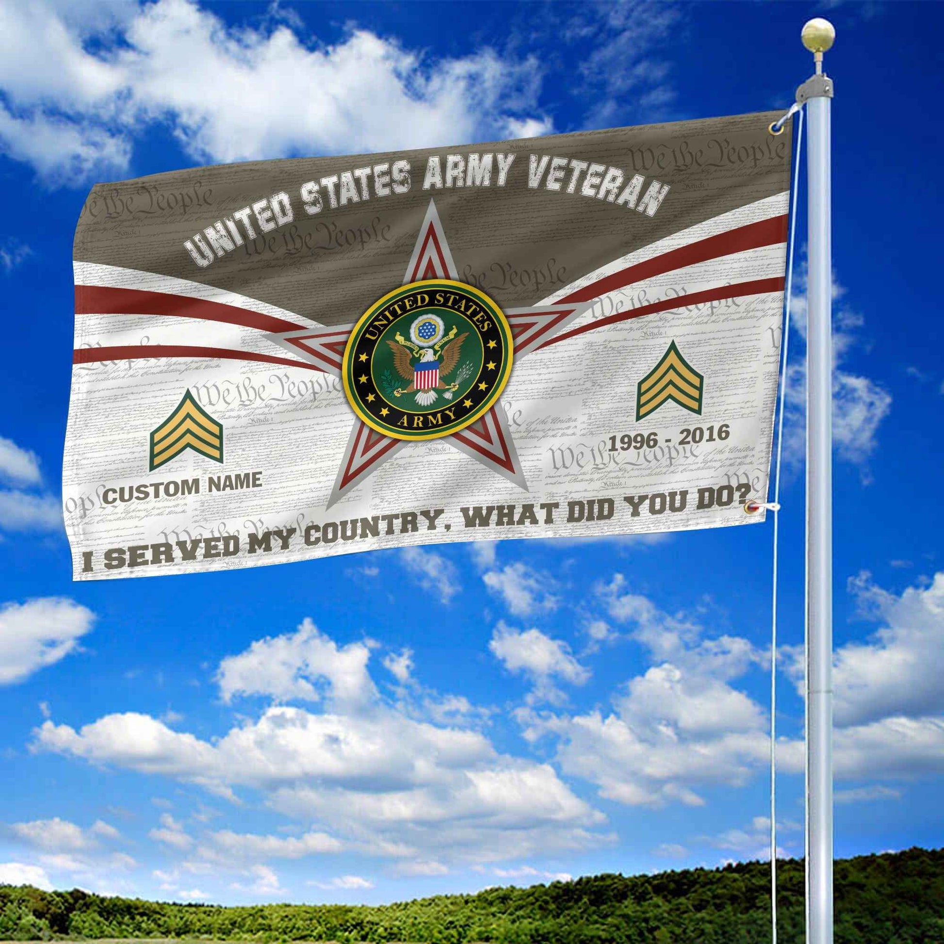 Premium Custom US Army Grommet Flag VPVC105810, Gifts For Army Veteran, Best Gifts On Father's Day, Armed Forces Day, Independence Day, Veterans Day.