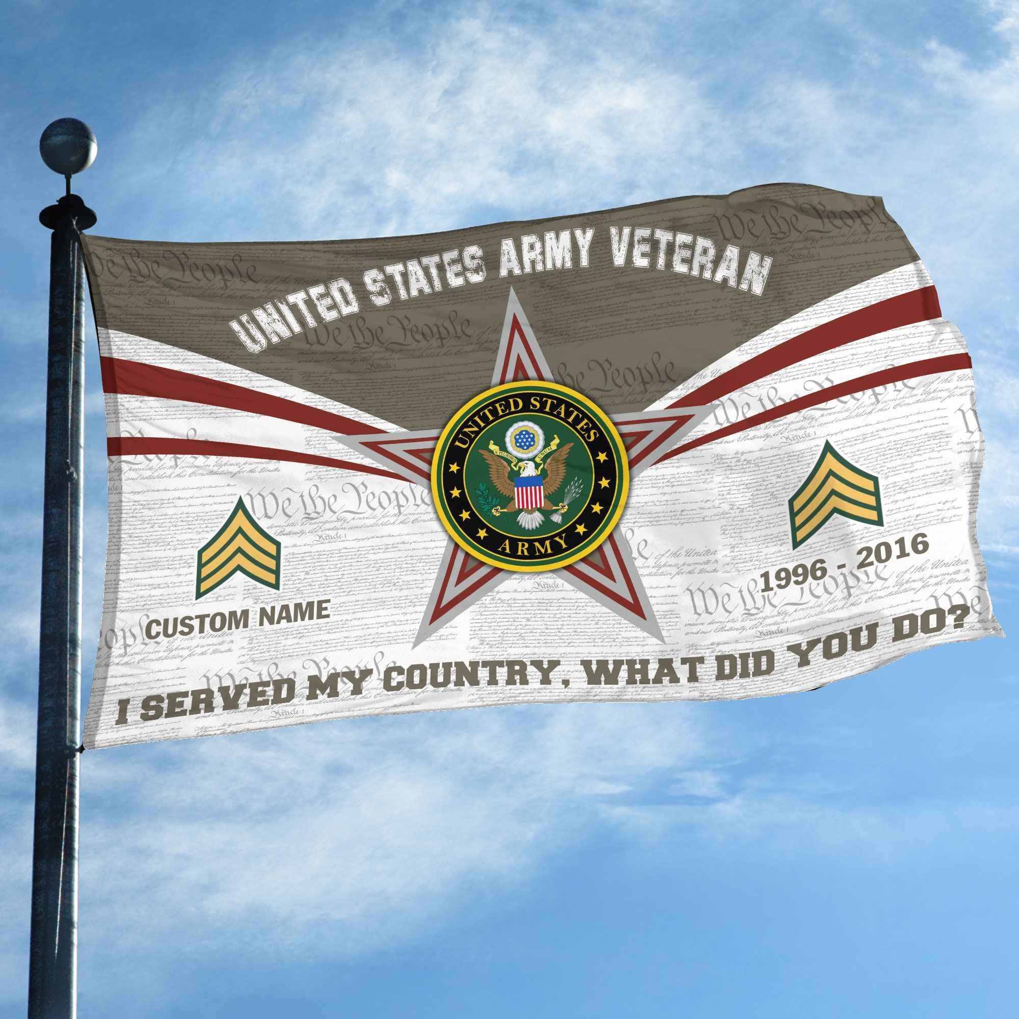 Premium Custom US Army Grommet Flag VPVC105810, Gifts For Army Veteran, Best Gifts On Father's Day, Armed Forces Day, Independence Day, Veterans Day.