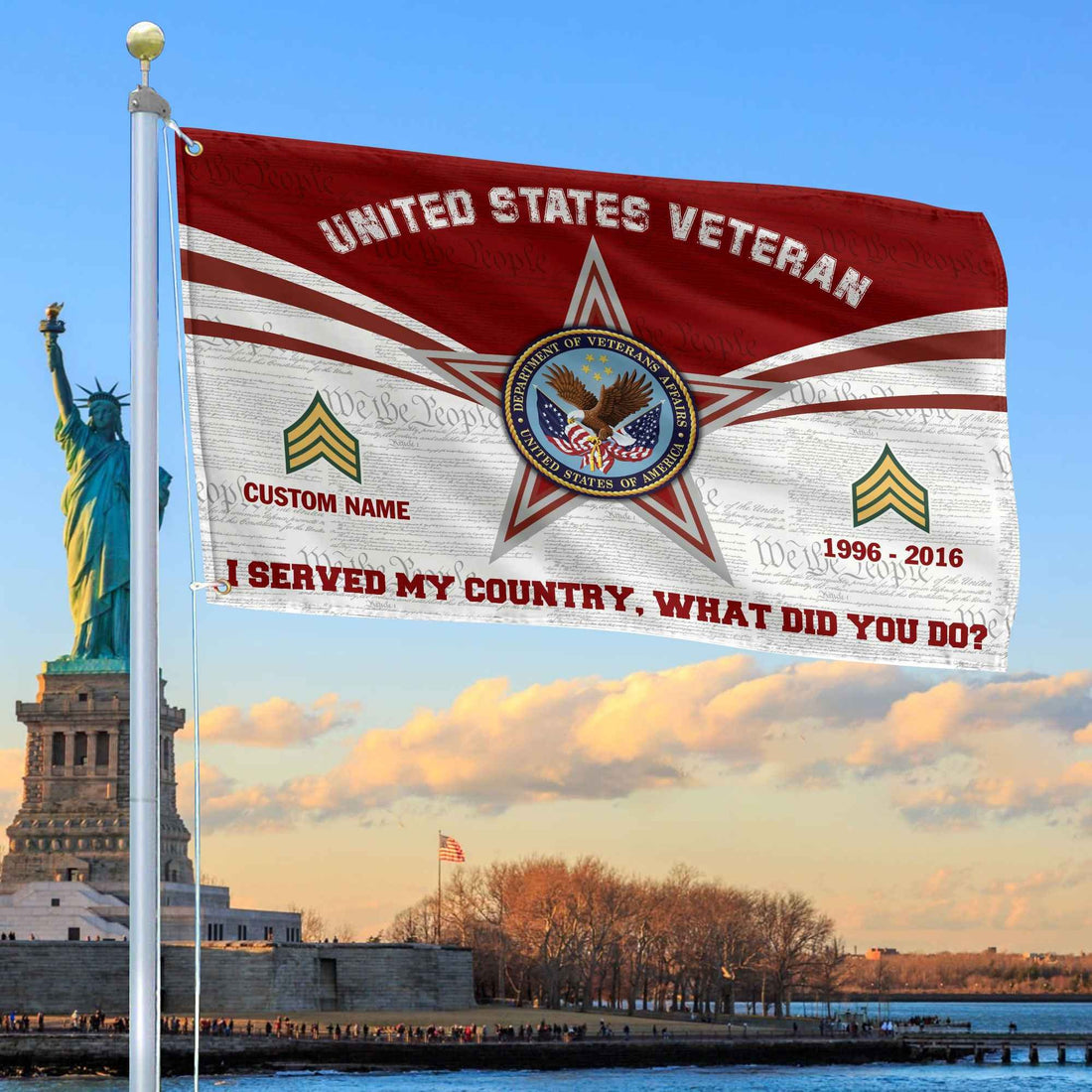 Premium Custom US Veteran Grommet Flag VPVC105807, Gifts For US Veteran, Best Gifts On Father's Day, Armed Forces Day, Independence Day, Veterans Day.