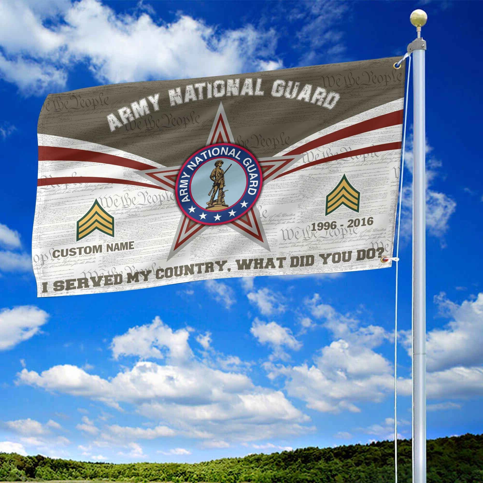 Premium Custom US Army National Guard Grommet Flag VPVC105808, Gifts For Army National Guard Veteran, Best Gifts On Father's Day, Armed Forces Day, Independence Day, Veterans Day.