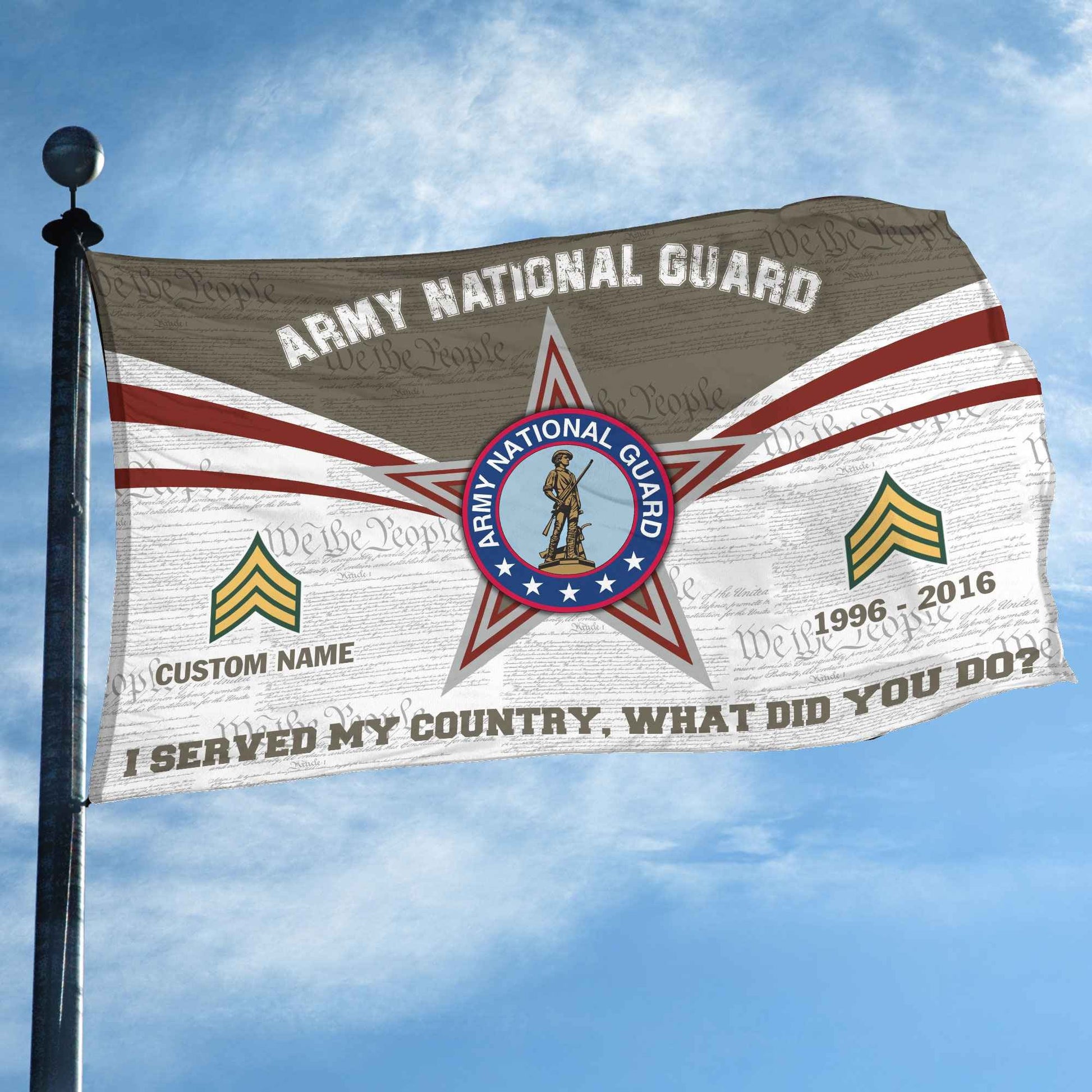 Premium Custom US Army National Guard Grommet Flag VPVC105808, Gifts For Army National Guard Veteran, Best Gifts On Father's Day, Armed Forces Day, Independence Day, Veterans Day.
