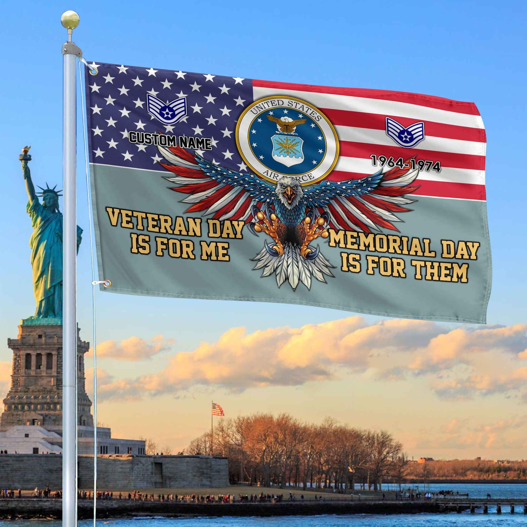 USAF Custom Grommet Flag VPVC106812, Gifts For Air Force Veteran, Best Gifts On Father's Day, Armed Forces Day, Independence Day, Veterans Day.