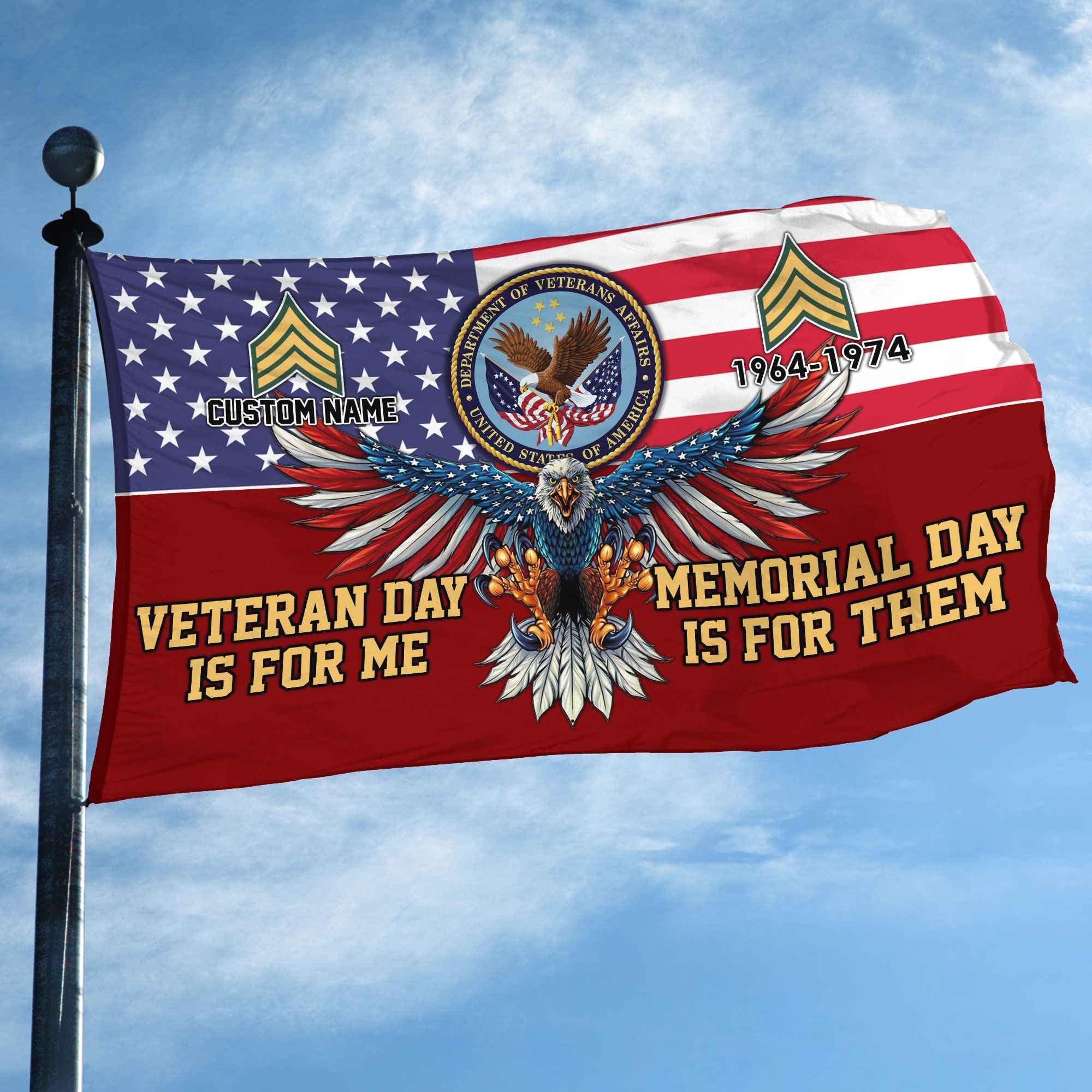 US Veteran Custom Grommet Flag VPVC106807, Gifts For US Veteran, Best Gifts On Father's Day, Armed Forces Day, Independence Day, Veterans Day.