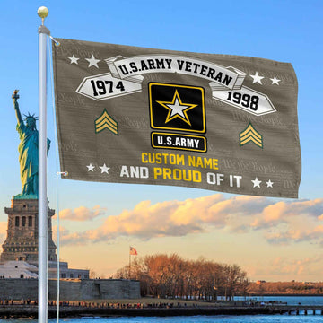 Unique Custom Name, Rank, Year US Army Grommet Flag VPVC107010, Gifts For Army Veteran, Gifts For Dad, For Husband, Best Gifts On Father's Day, Independence Day, Veterans Day.