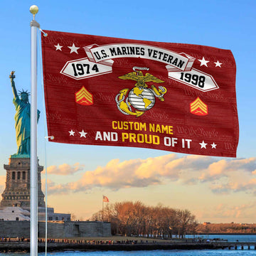 Unique Custom Name, Rank, Year USMC Grommet Flag VPVC107003, Gifts For Marine Veteran, Gifts For Dad, For Husband, Best Gifts On Father's Day, Independence Day, Veterans Day.