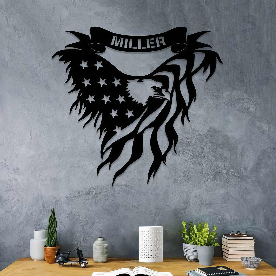 Premium Custom US Veteran Metal Signs VPVC901047, Gifts For US Veteran, Eagle We The People American Flag Metal Sign