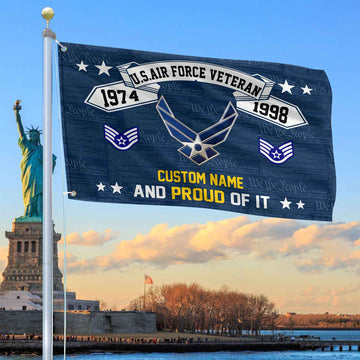 Unique Custom Name, Rank, Year USAF Grommet Flag VPVC107012, Gifts For Airforce Veteran, Gifts For Dad, For Husband, Best Gifts On Father's Day, Independence Day, Veterans Day.