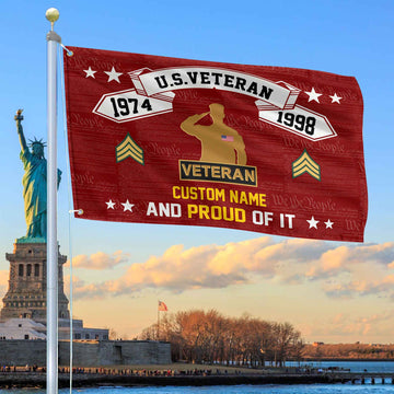 Unique Custom Name, Rank, Year US Veteran Grommet Flag VPVC107007, Gifts For US Veteran, Gifts For Dad, For Husband, Best Gifts On Father's Day, Independence Day, Veterans Day.