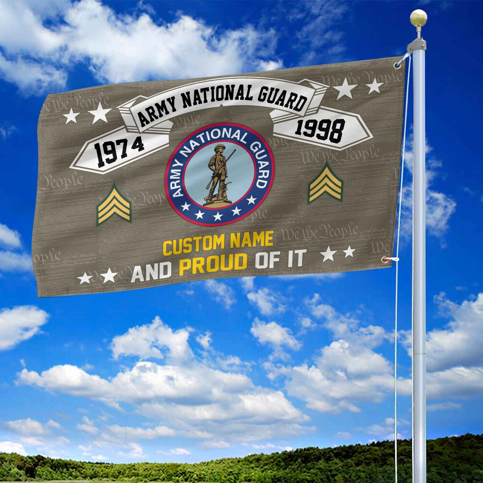 Unique Custom Name, Rank, Year US Army National Guard Grommet Flag VPVC107008, Gifts For Army National Guard Veteran, Gifts For Dad, For Husband, Best Gifts On Father's Day, Independence Day, Veterans Day.