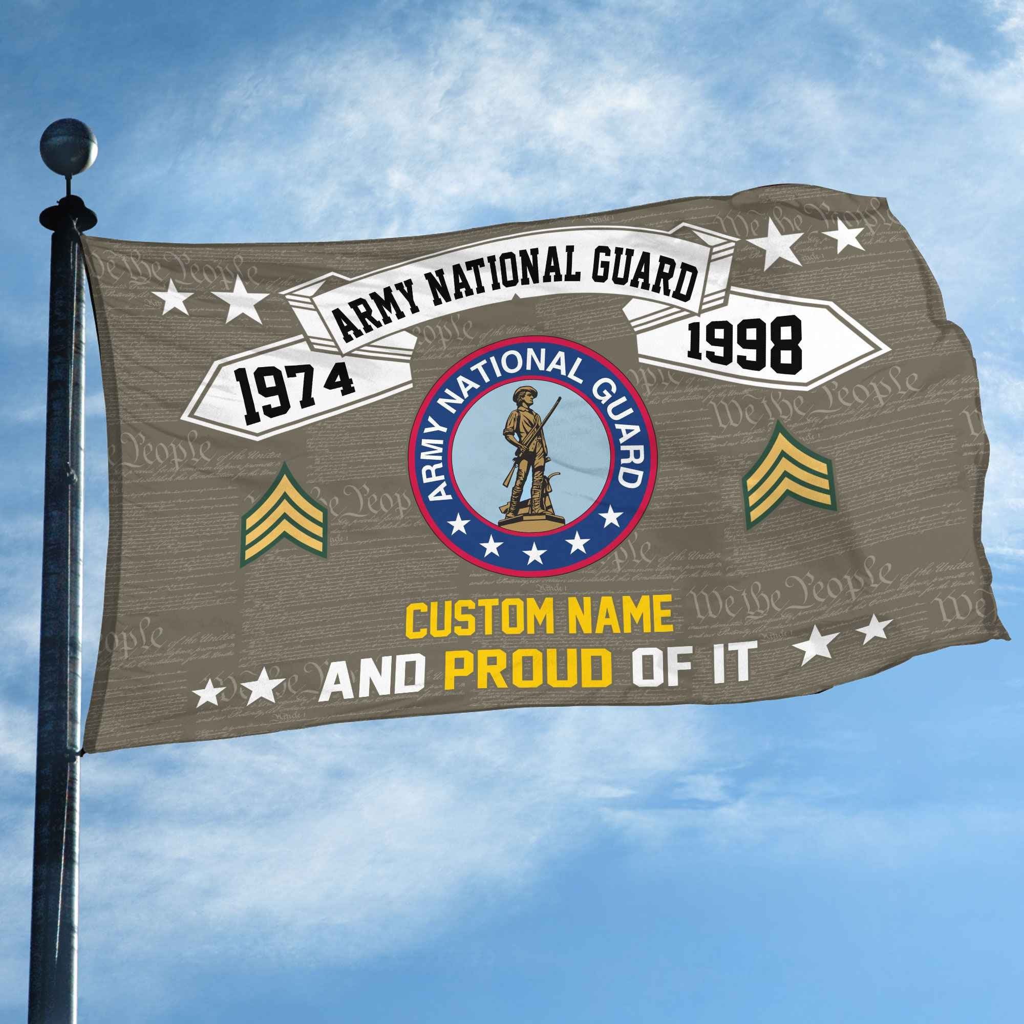 Unique Custom Name, Rank, Year US Army National Guard Grommet Flag VPVC107008, Gifts For Army National Guard Veteran, Gifts For Dad, For Husband, Best Gifts On Father's Day, Independence Day, Veterans Day.