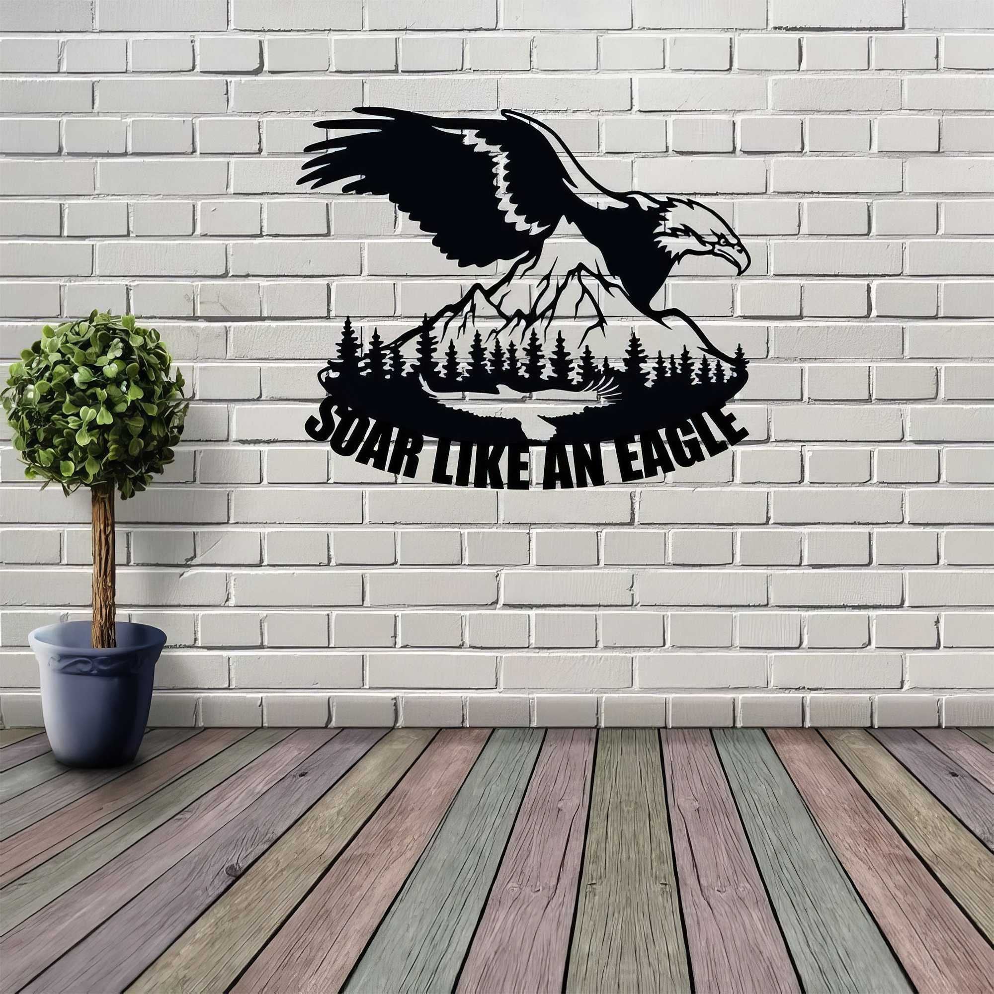 Premium Custom US Veteran Metal Signs VPVC901065, Gifts For US Veterans, Eagle Over Mountain Sign Wildlife Address Sign Patriotic Decor