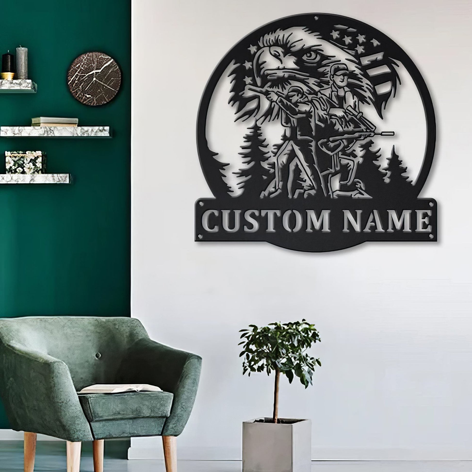 Premium US Veteran Metal Signs VPVC901068, Gifts For US Veterans, Eagle USA Flag Soldier Military Sign Independence Day Veteran Day Patriotic Decor Gift