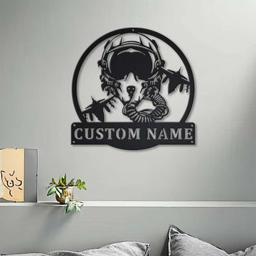 Premium Custom US Veteran Metal Signs VPVC901079, Gifts For US Veterans, Fighter Pilot Sign Air Force Independence Day Jet Fighter Veteran Day Patriotic Decor Gift