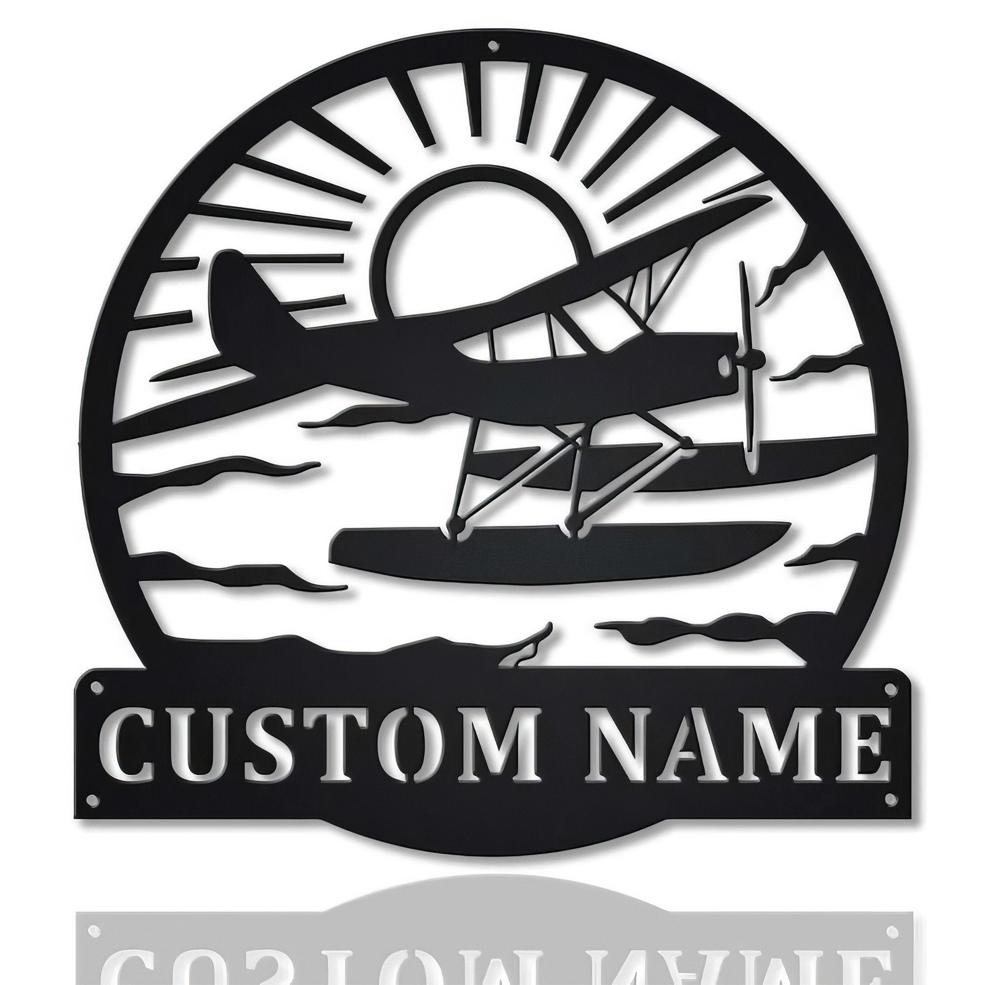 Premium Custom US Veteran Metal Signs VPVC901082, Gifts For US Veterans, Floatplane Sign Aircraft Hangar Pilot Name Sign Airforce Patriotic Decor Gift