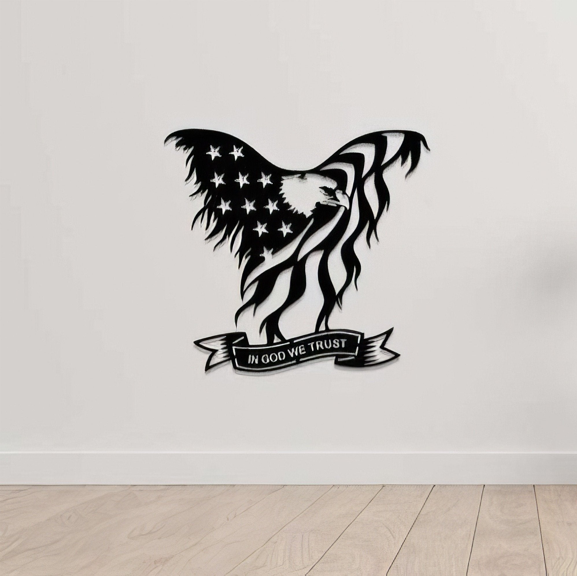 Premium Custom US Veteran Metal Signs VPVC901091, Gifts For US Veterans, In God We Trust Eagle Sign American Flag Independence Day Veteran Day Patriotic Decor