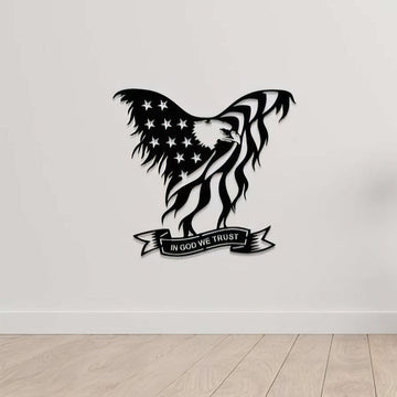 Premium Custom US Veteran Metal Signs VPVC901091, Gifts For US Veterans, In God We Trust Eagle Sign American Flag Independence Day Veteran Day Patriotic Decor