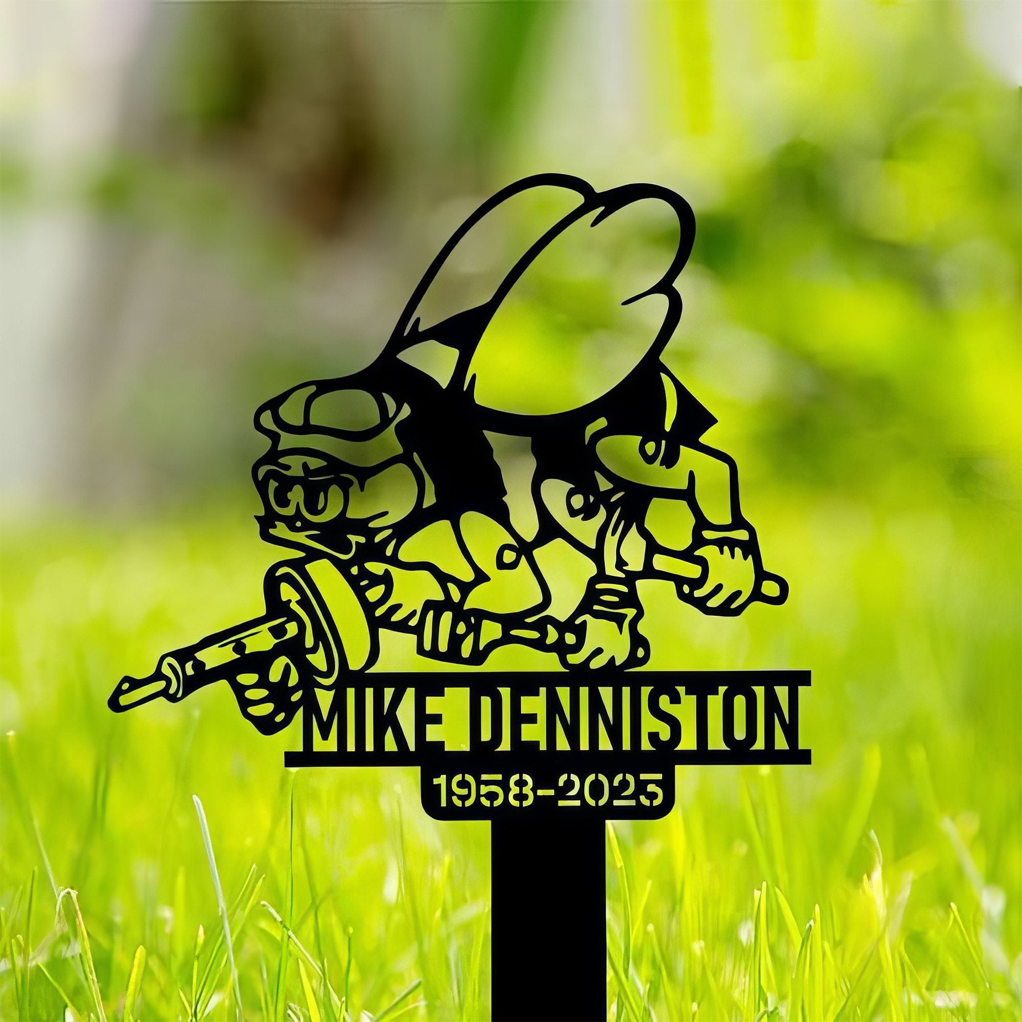 Premium Custom US Veteran Metal Signs VPVC901102, Gifts For US Seabees, Navy Seabees Memorial Sign Yard Stakes Patriotic Grave Marker Cemetery Decor