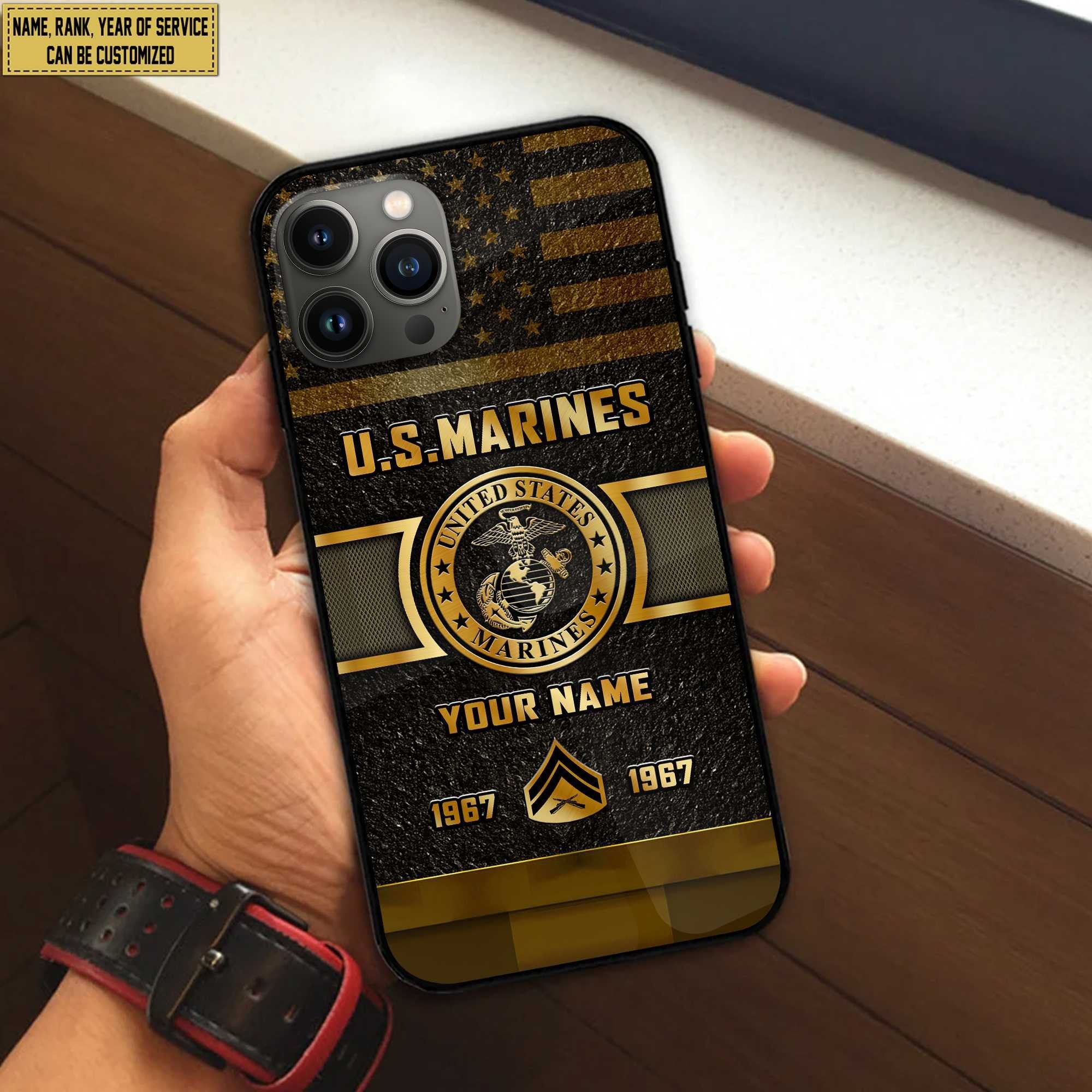 Premium Custom USMC Phone Case VPVC501503, Gifts For Marine Veteran, Gifts For Dad, For Husband, Best Gifts On Father's Day, Armed Forces Day, Independence Day, Veterans Day.