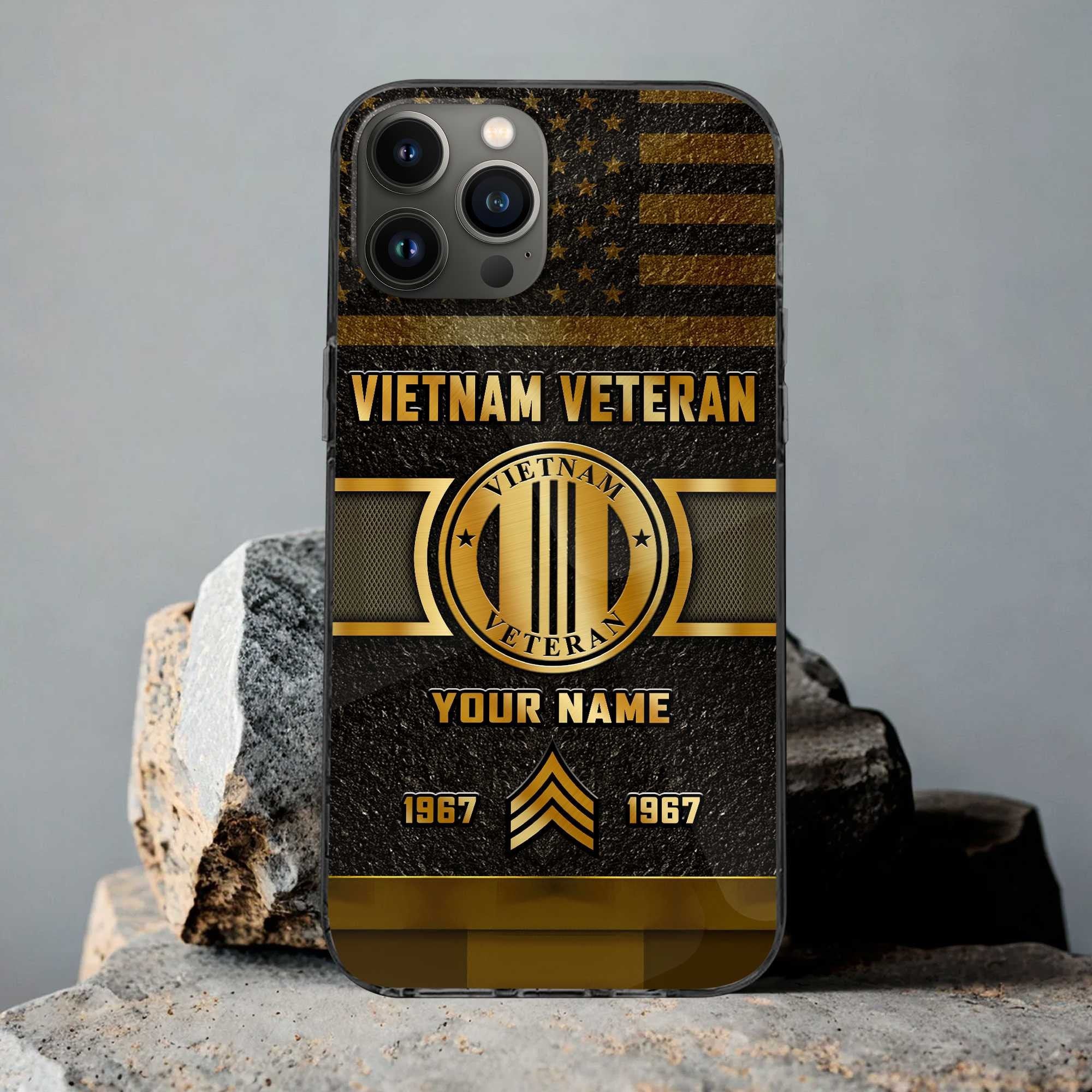 Premium Custom Vietnam Veteran Phone Case VPVC501506, Gifts For Vietnam Veteran, Gifts For Dad, For Husband, Best Gifts On Father's Day, Armed Forces Day, Independence Day, Veterans Day.