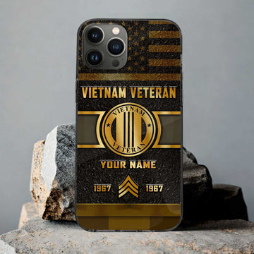 Premium Custom Vietnam Veteran Phone Case VPVC501506, Gifts For Vietnam Veteran, Gifts For Dad, For Husband, Best Gifts On Father's Day, Armed Forces Day, Independence Day, Veterans Day.