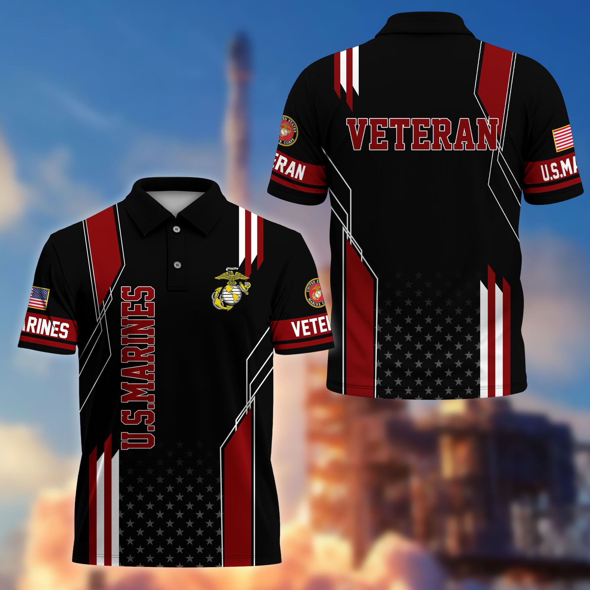 Premium US Veterans Polo Shirt BPHN100311, Gifts For US Veterans, Best Gifts On Father's Day, Armed Forces Day, Independence Day, Veterans Day.