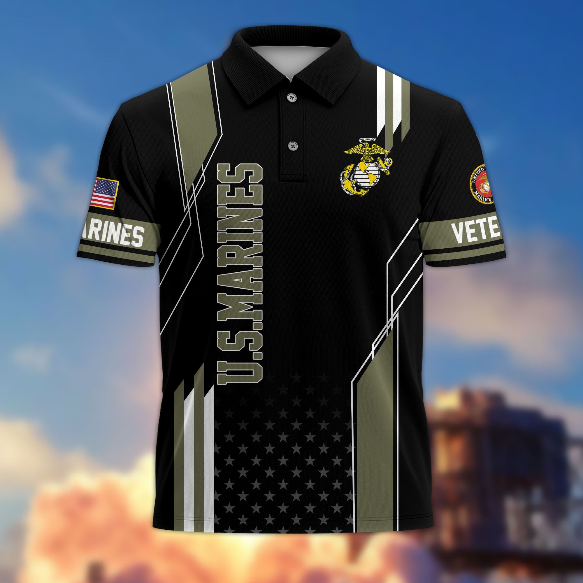 Premium US Veterans Polo Shirt BPHN100311, Gifts For US Veterans, Best Gifts On Father's Day, Armed Forces Day, Independence Day, Veterans Day.