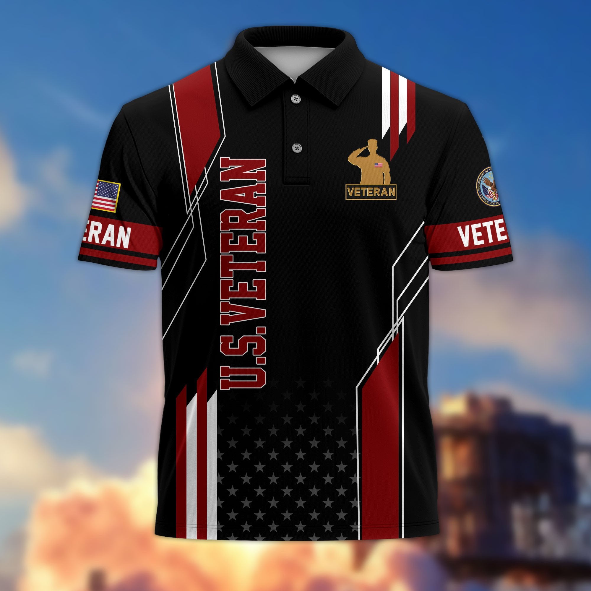 Premium US Veterans Polo Shirt BPHN100311, Gifts For US Veterans, Best Gifts On Father's Day, Armed Forces Day, Independence Day, Veterans Day.