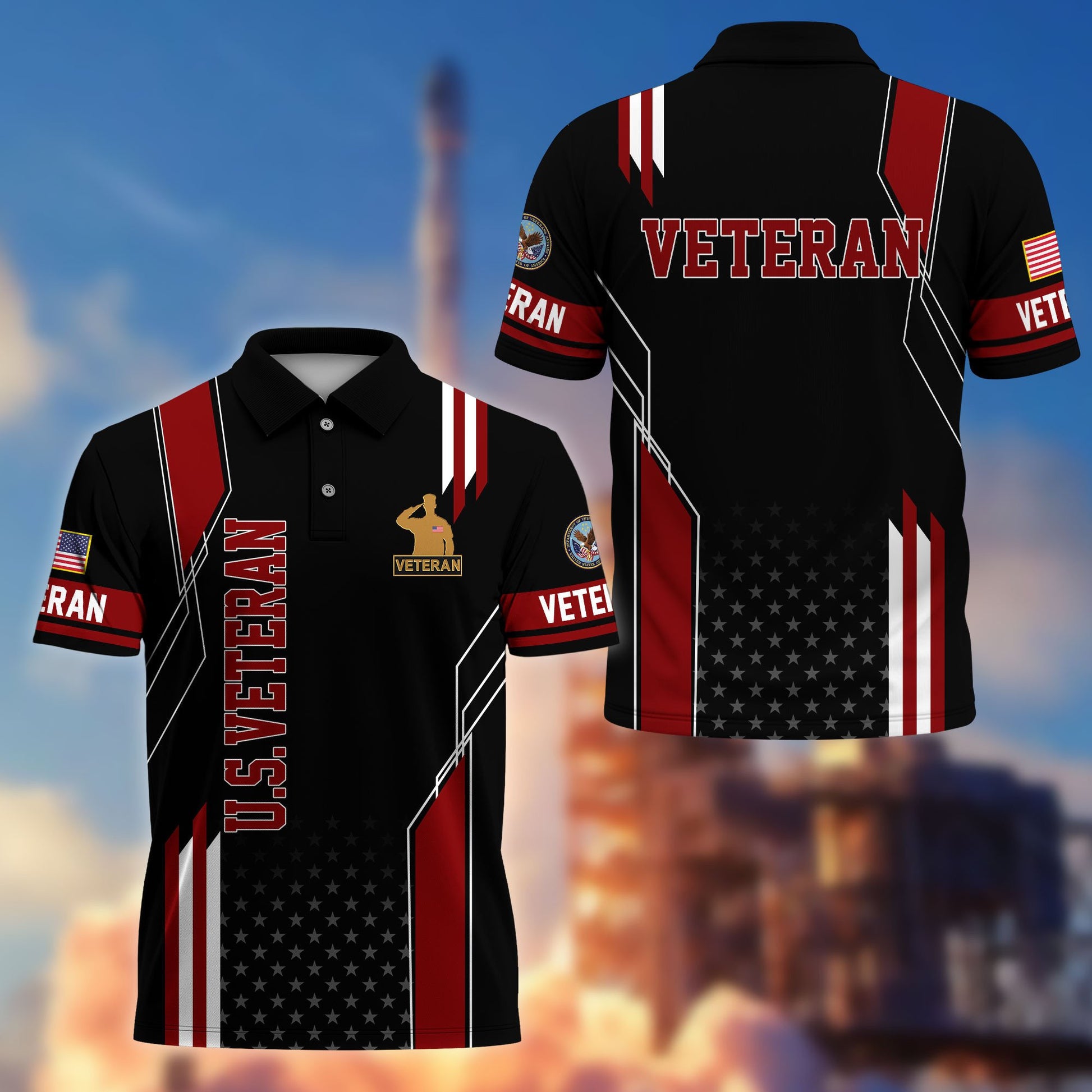 Premium US Veterans Polo Shirt BPHN100311, Gifts For US Veterans, Best Gifts On Father's Day, Armed Forces Day, Independence Day, Veterans Day.