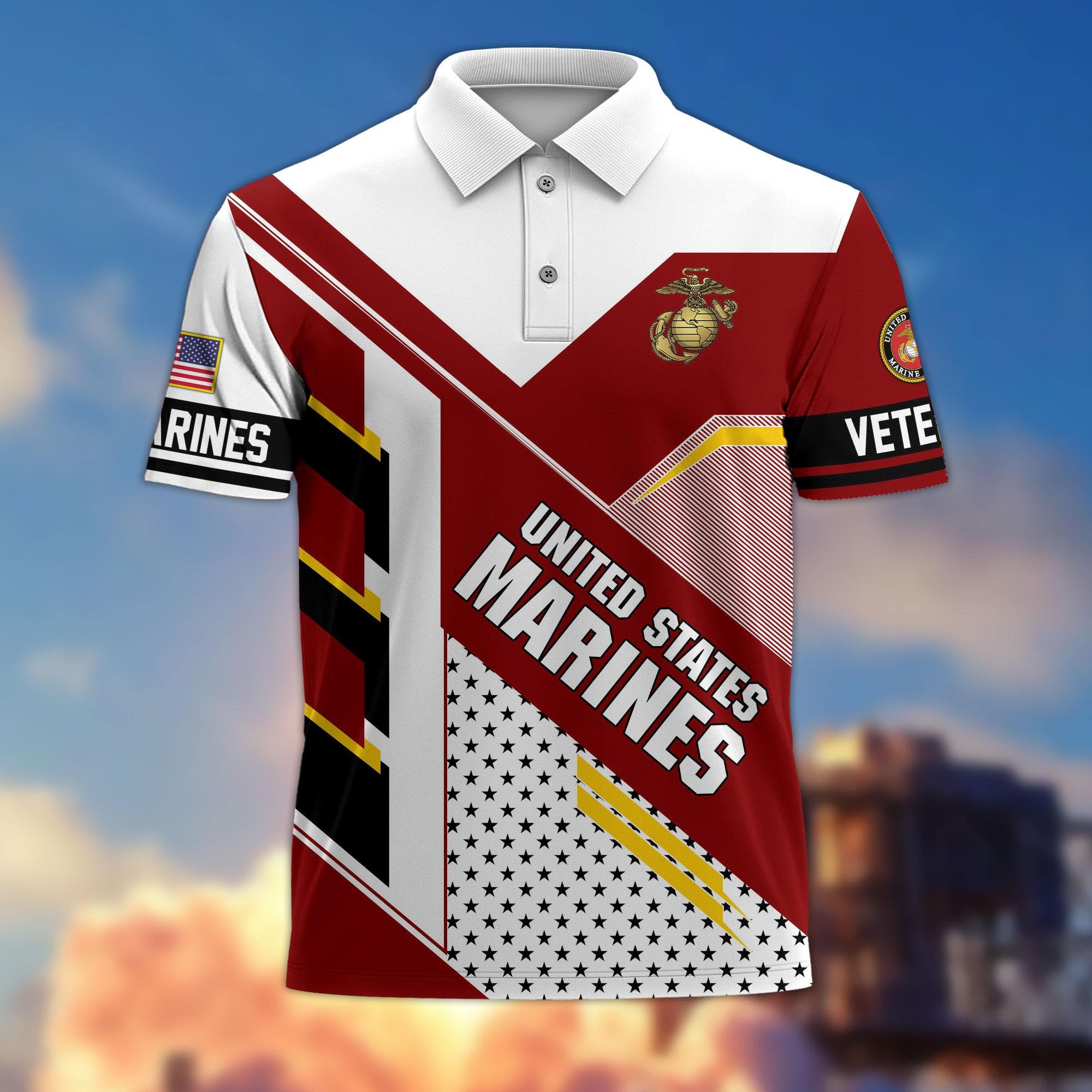 Premium US Veterans Polo Shirt BPHN140311, Gifts For US Veterans, Best Gifts On Father's Day, Armed Forces Day, Independence Day, Veterans Day.