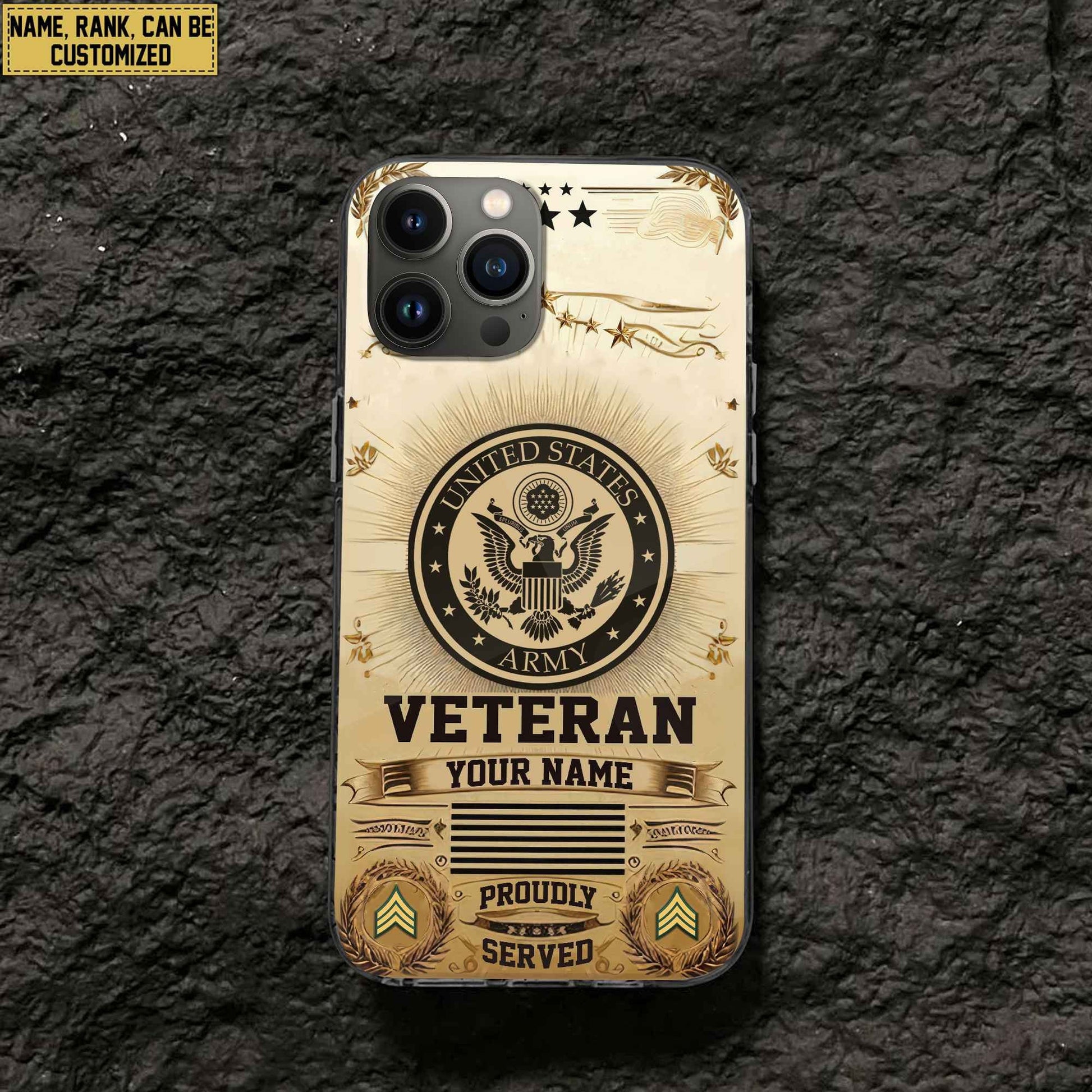 Unique Custom Name, Rank, US Army Phone Case VPVC501601, Gifts For Army Veteran, Gifts For Dad, For Husband, Best Gifts On Father's Day, Independence Day, Veterans Day.