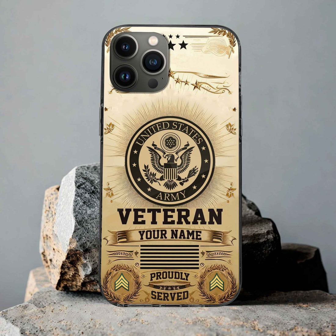 Unique Custom Name, Rank, US Army Phone Case VPVC501601, Gifts For Army Veteran, Gifts For Dad, For Husband, Best Gifts On Father's Day, Independence Day, Veterans Day.