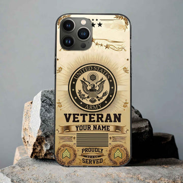 Unique Custom Name, Rank, US Army Phone Case VPVC501601, Gifts For Army Veteran, Gifts For Dad, For Husband, Best Gifts On Father's Day, Independence Day, Veterans Day.