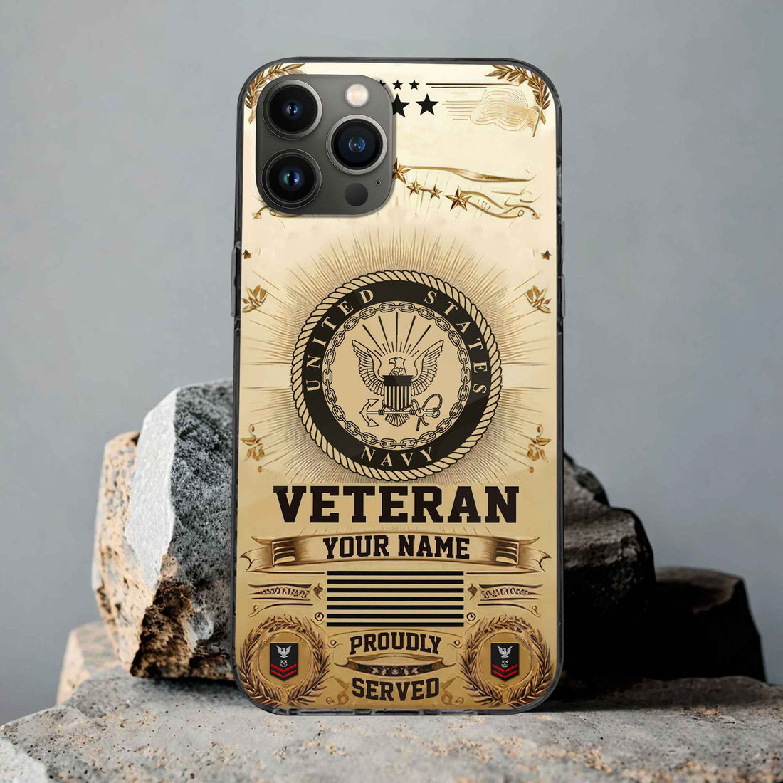 Unique Custom Name, Rank, US Navy Phone Case VPVC501602, Gifts For Navy Veteran, Gifts For Dad, For Husband, Best Gifts On Father's Day, Independence Day, Veterans Day.