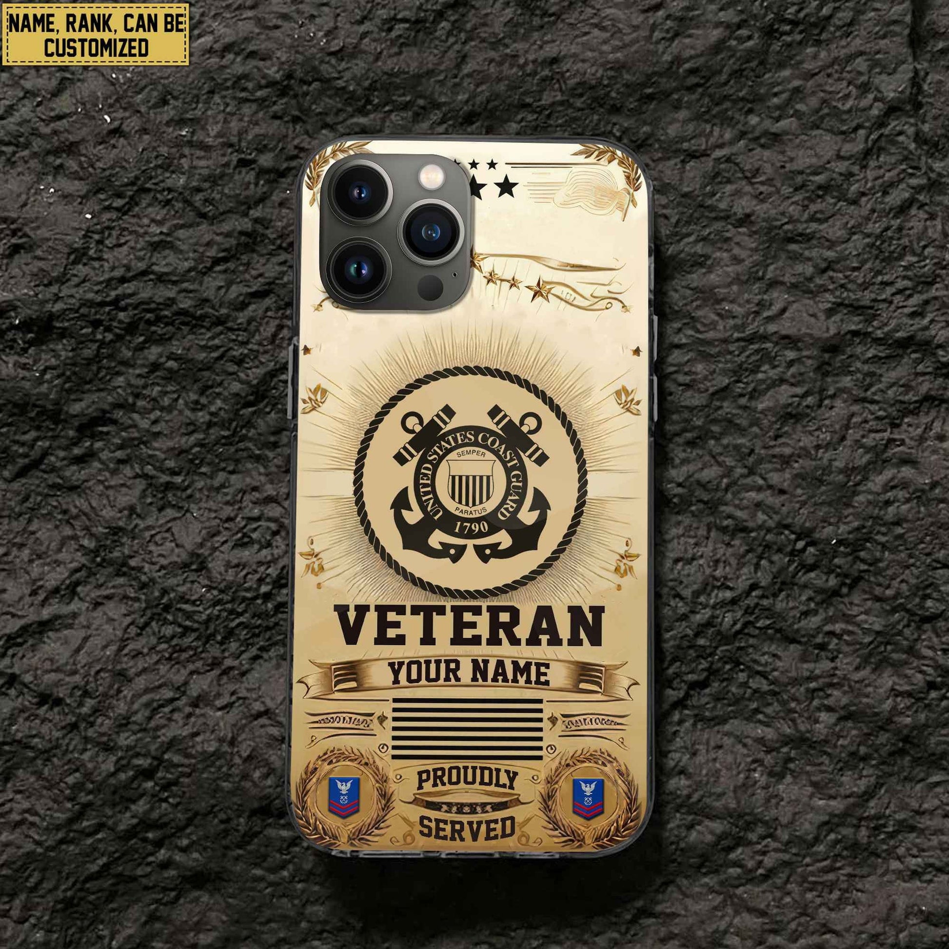 Unique Custom Name, Rank, USCG Phone Case VPVC501605, Gifts For Coast Guard Veteran, Gifts For Dad, For Husband, Best Gifts On Father's Day, Independence Day, Veterans Day.