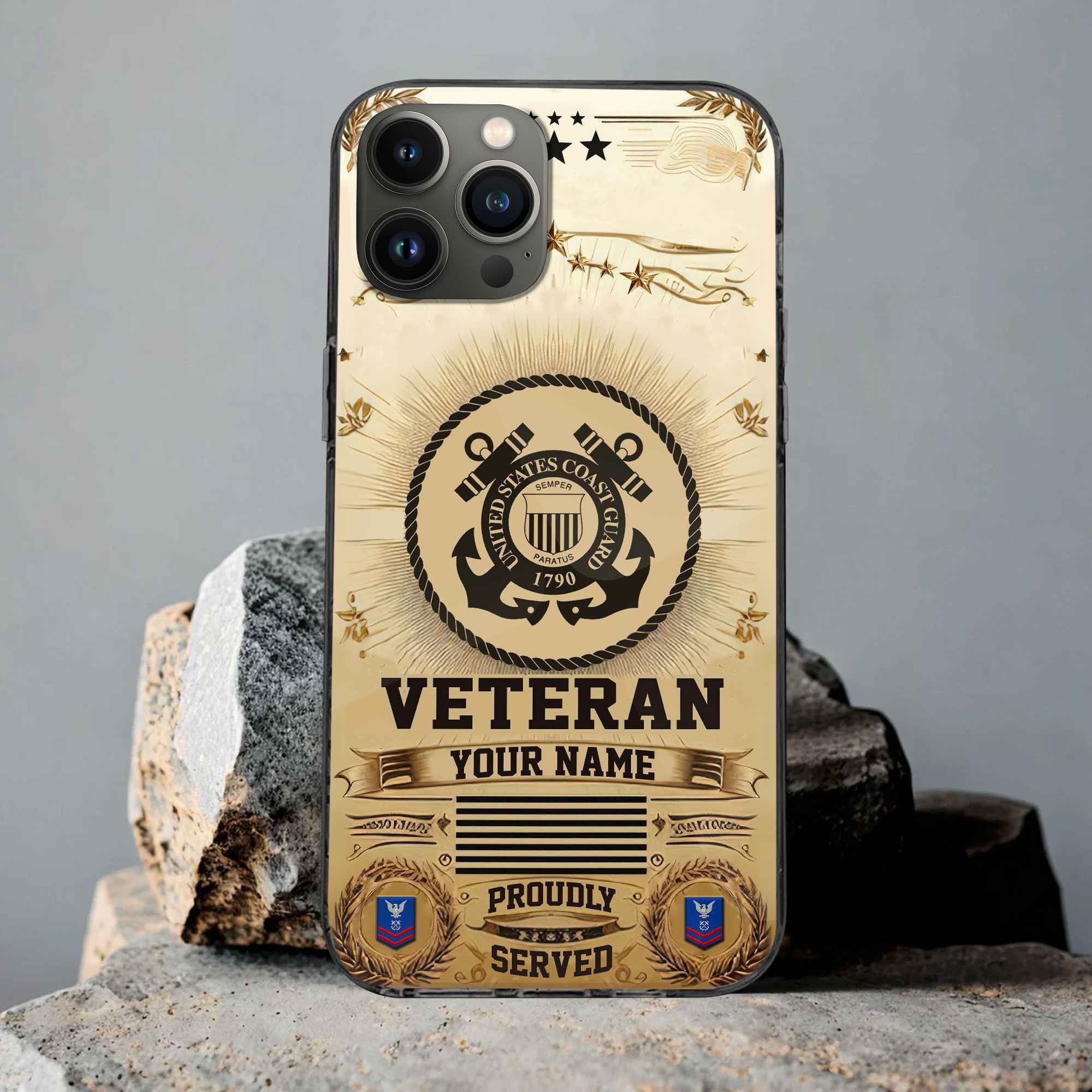 Unique Custom Name, Rank, USCG Phone Case VPVC501605, Gifts For Coast Guard Veteran, Gifts For Dad, For Husband, Best Gifts On Father's Day, Independence Day, Veterans Day.