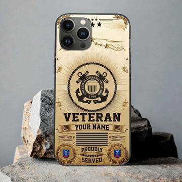 Unique Custom Name, Rank, USCG Phone Case VPVC501605, Gifts For Coast Guard Veteran, Gifts For Dad, For Husband, Best Gifts On Father's Day, Independence Day, Veterans Day.