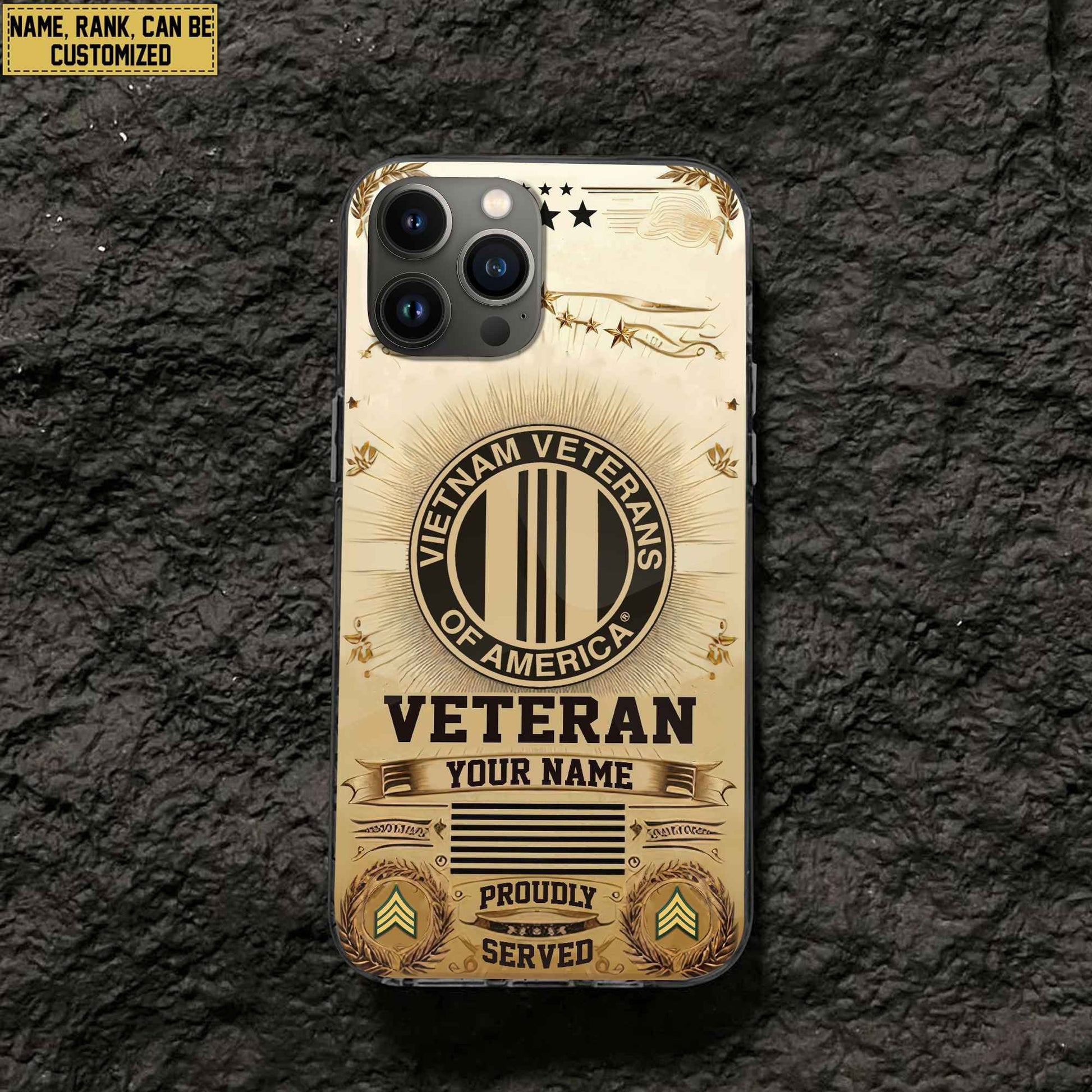 Unique Custom Name, Rank, Vietnam Veteran Phone Case VPVC501606, Gifts For Vietnam Veteran, Gifts For Dad, For Husband, Best Gifts On Father's Day, Independence Day, Veterans Day.