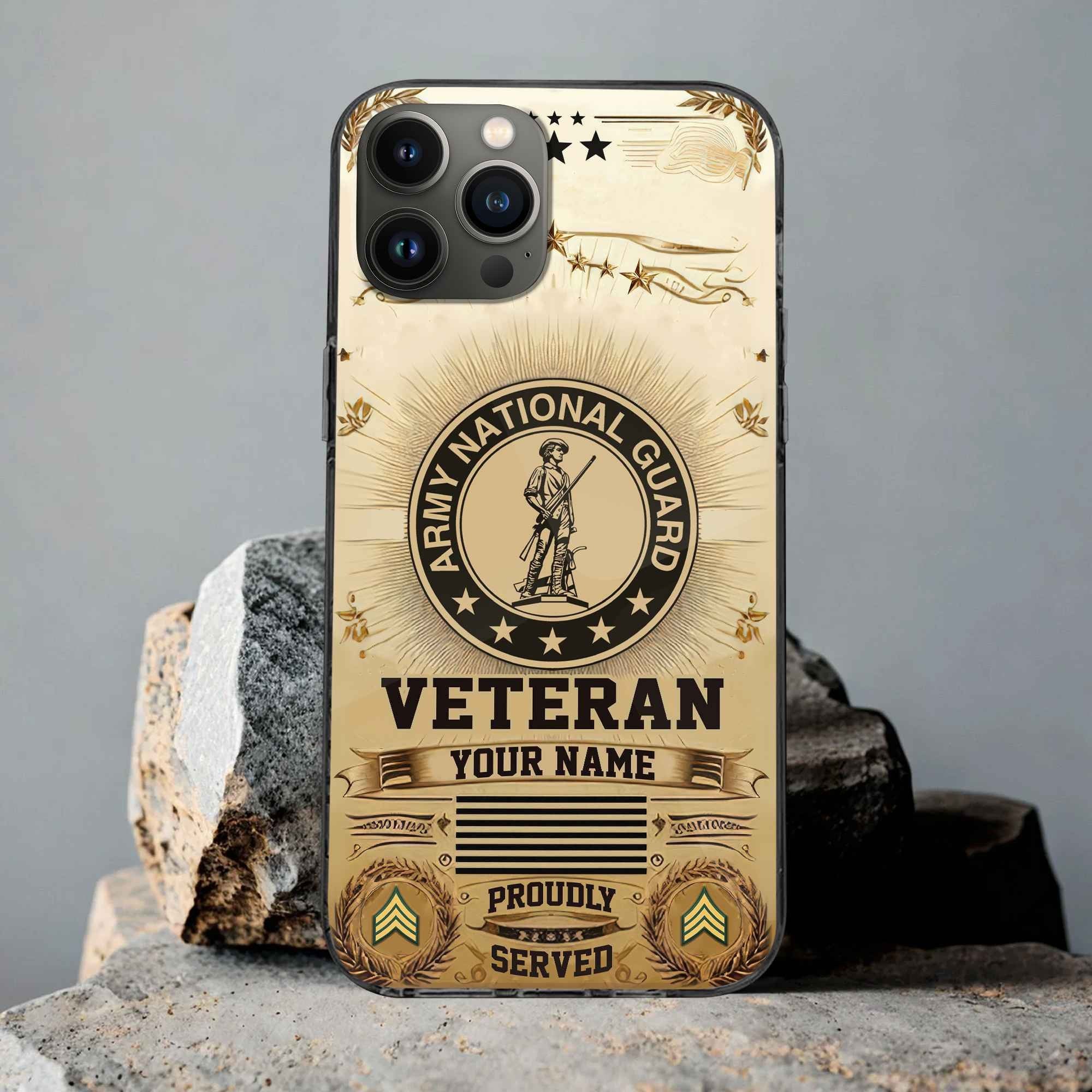 Unique Custom Name, Rank, US Army National Guard Phone Case VPVC501608, Gifts For Army National Guard Veteran, Gifts For Dad, For Husband, Best Gifts On Father's Day, Independence Day, Veterans Day.
