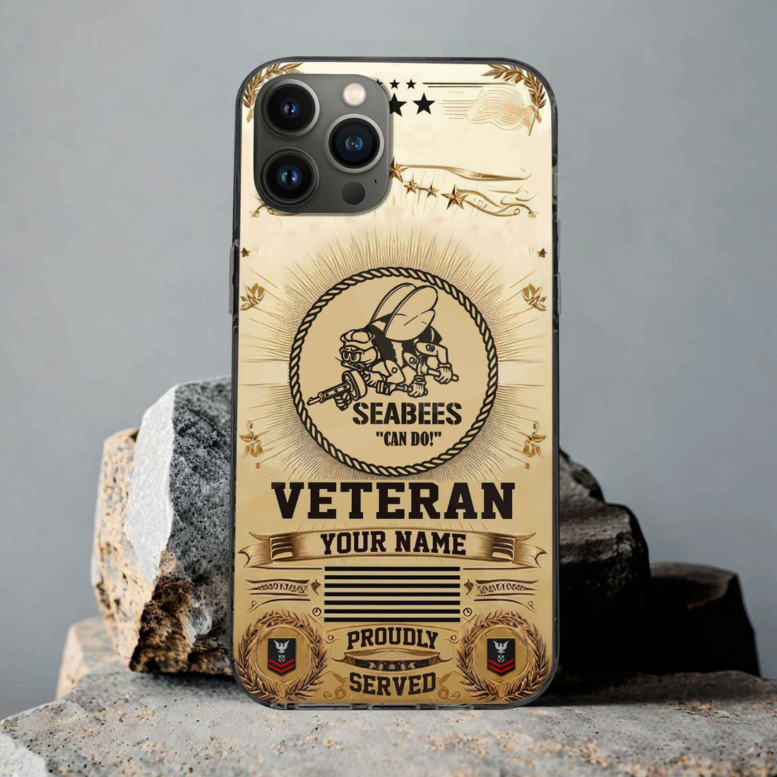Unique Custom Name, Rank, US Seabees Phone Case VPVC501609, Gifts For Seabees Veteran, Gifts For Dad, For Husband, Best Gifts On Father's Day, Independence Day, Veterans Day.