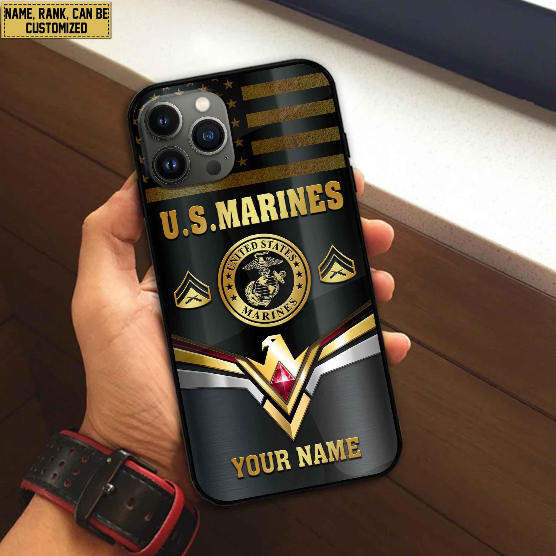 Premium Custom USMC Phone Case VPVC501703, Gifts For Marine Veteran, Best Gifts On Father's Day, Armed Forces Day, Independence Day, Veterans Day.