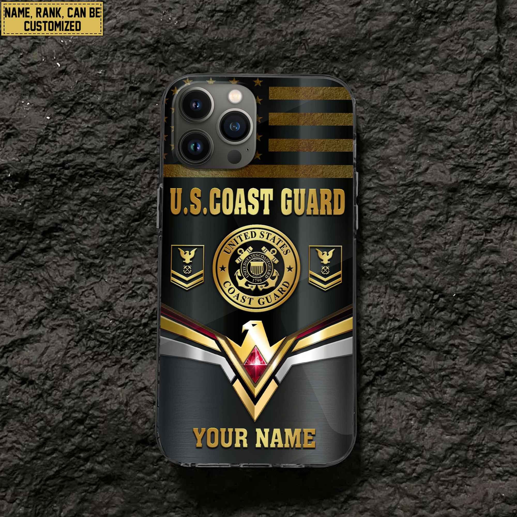 Premium Custom USCG Phone Case VPVC501705, Gifts For Coast Guard Veteran, Best Gifts On Father's Day, Armed Forces Day, Independence Day, Veterans Day.
