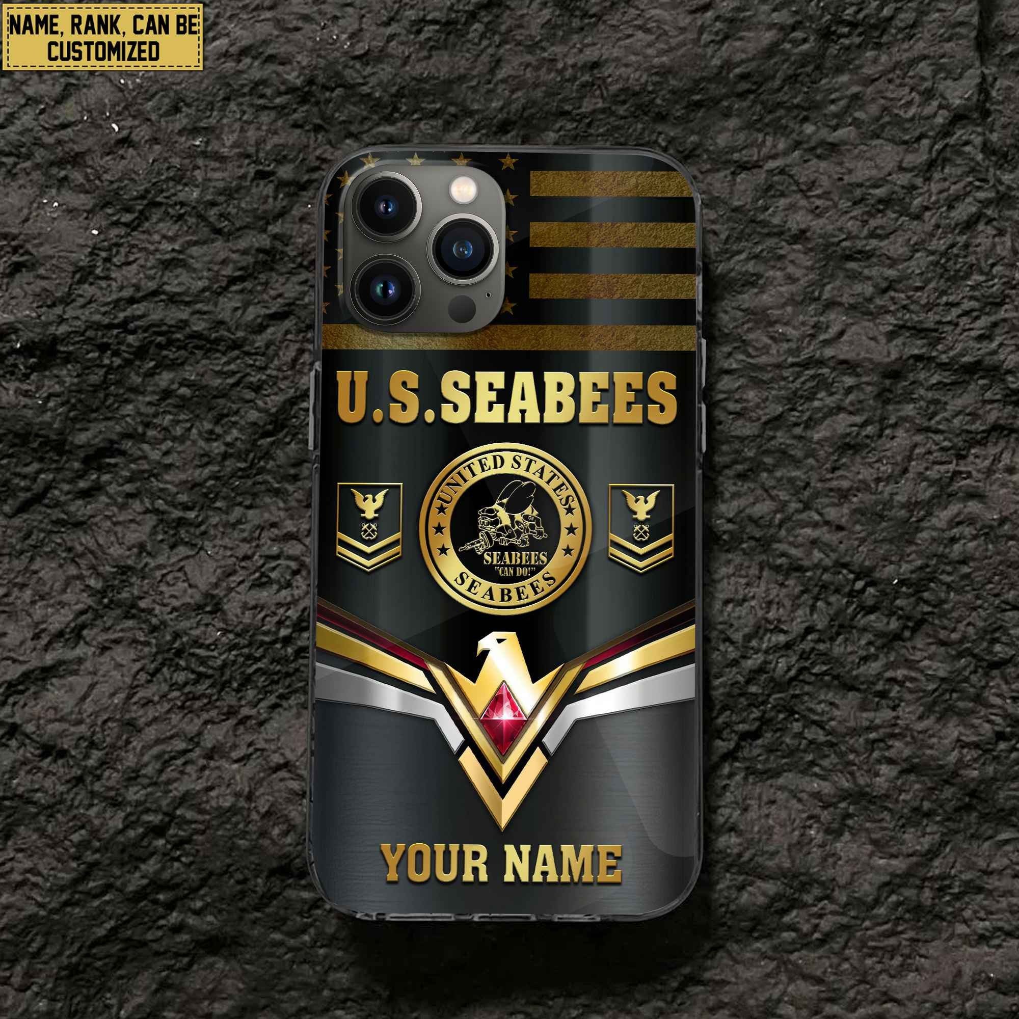 Premium Custom US Seabees Phone Case VPVC501709, Gifts For Seabees Veteran, Best Gifts On Father's Day, Armed Forces Day, Independence Day, Veterans Day.