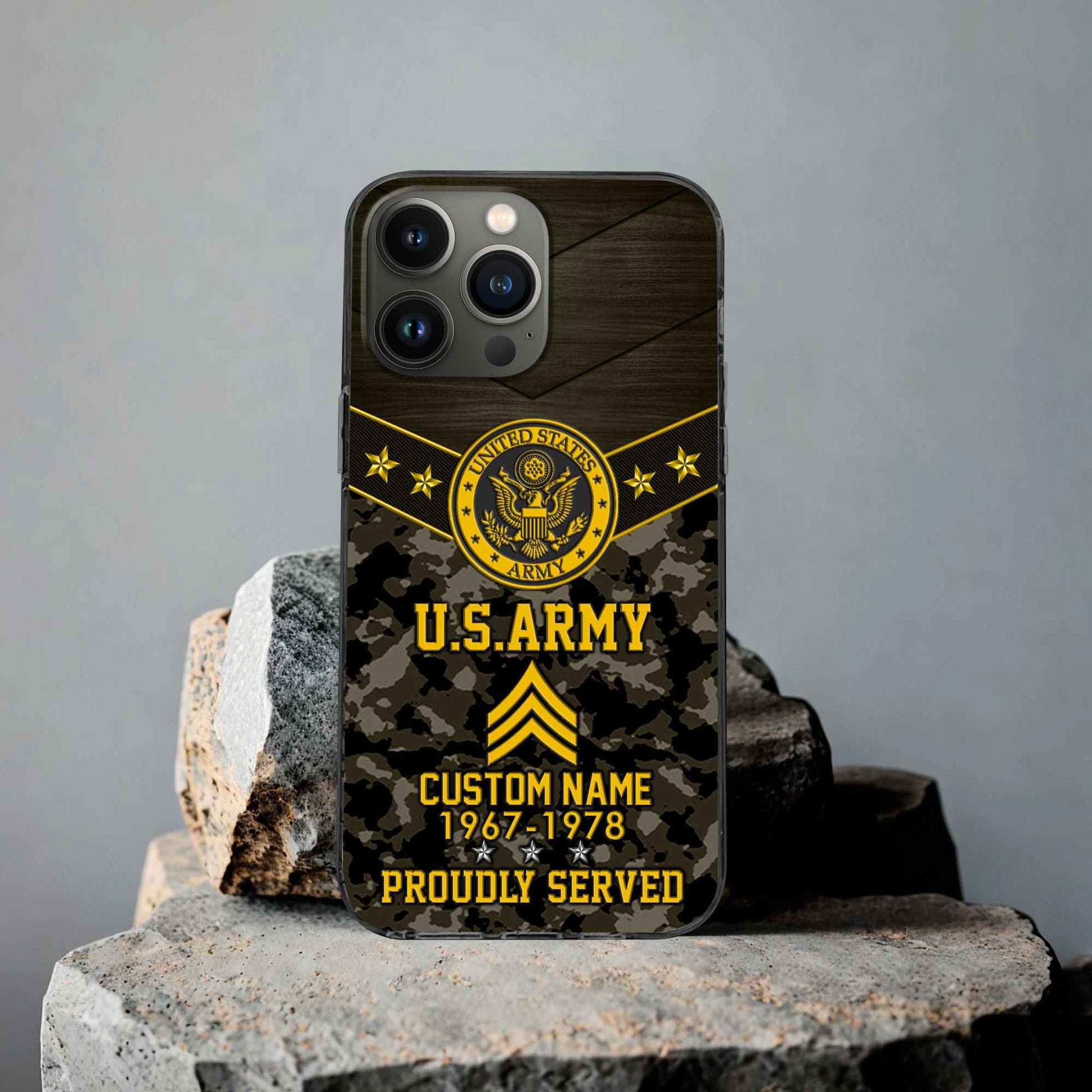 Premium US Army Phone Case VPVC501910, Custom Name, Rank, Year, Gifts For Army Veteran, Best Gifts On Father's Day, Armed Forces Day, Independence Day, Veterans Day.