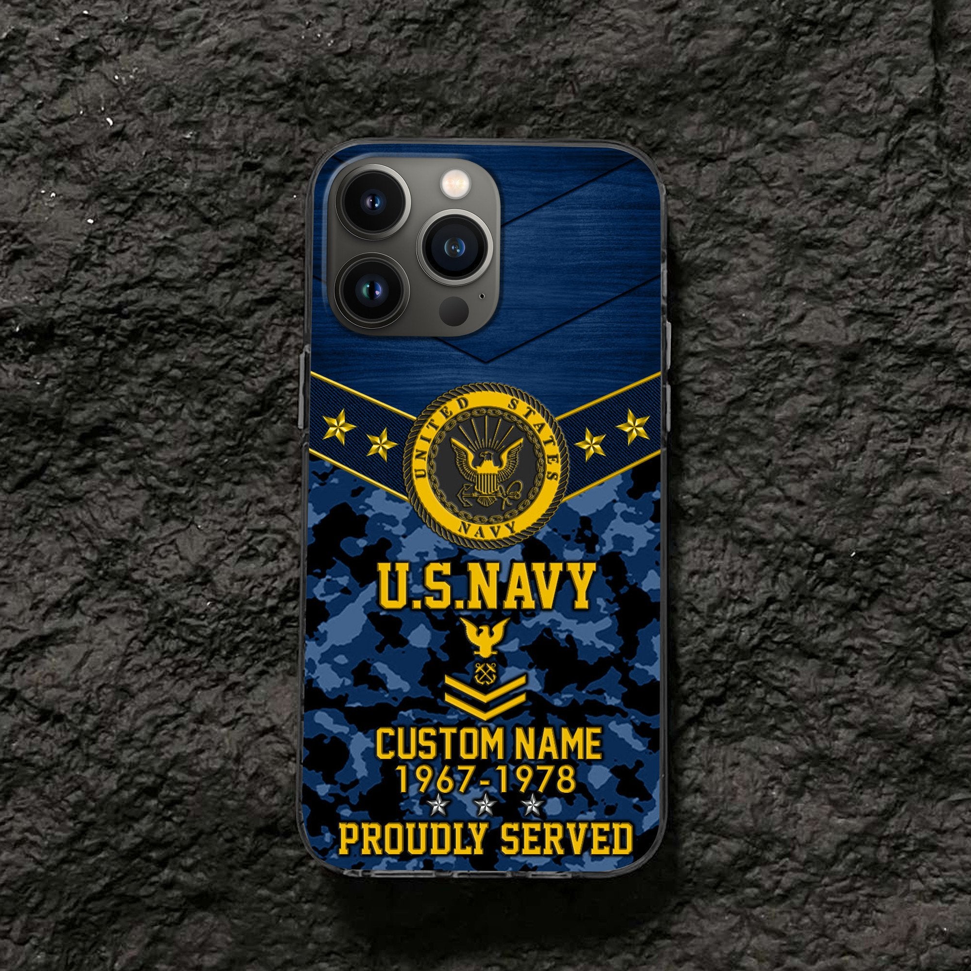 Premium US Navy Phone Case VPVC501902, Custom Name, Rank, Year, Gifts For Navy Veteran, Best Gifts On Father's Day, Armed Forces Day, Independence Day, Veterans Day.