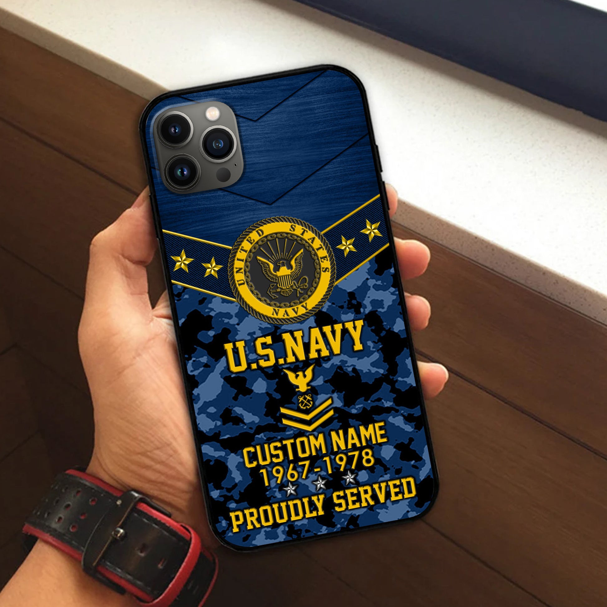 Premium US Navy Phone Case VPVC501902, Custom Name, Rank, Year, Gifts For Navy Veteran, Best Gifts On Father's Day, Armed Forces Day, Independence Day, Veterans Day.